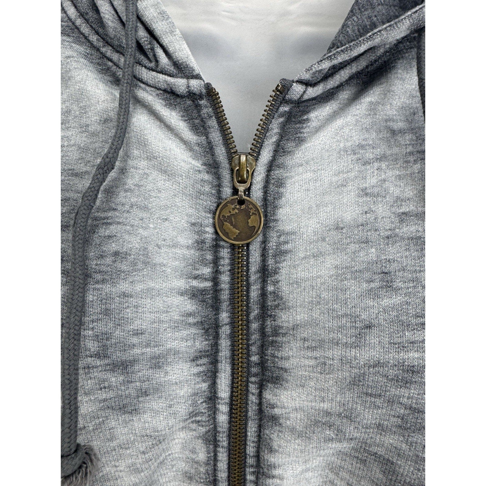 Free Planet Gray Mixed Logo Hoodie Sweatshirt Women’s Medium EUC