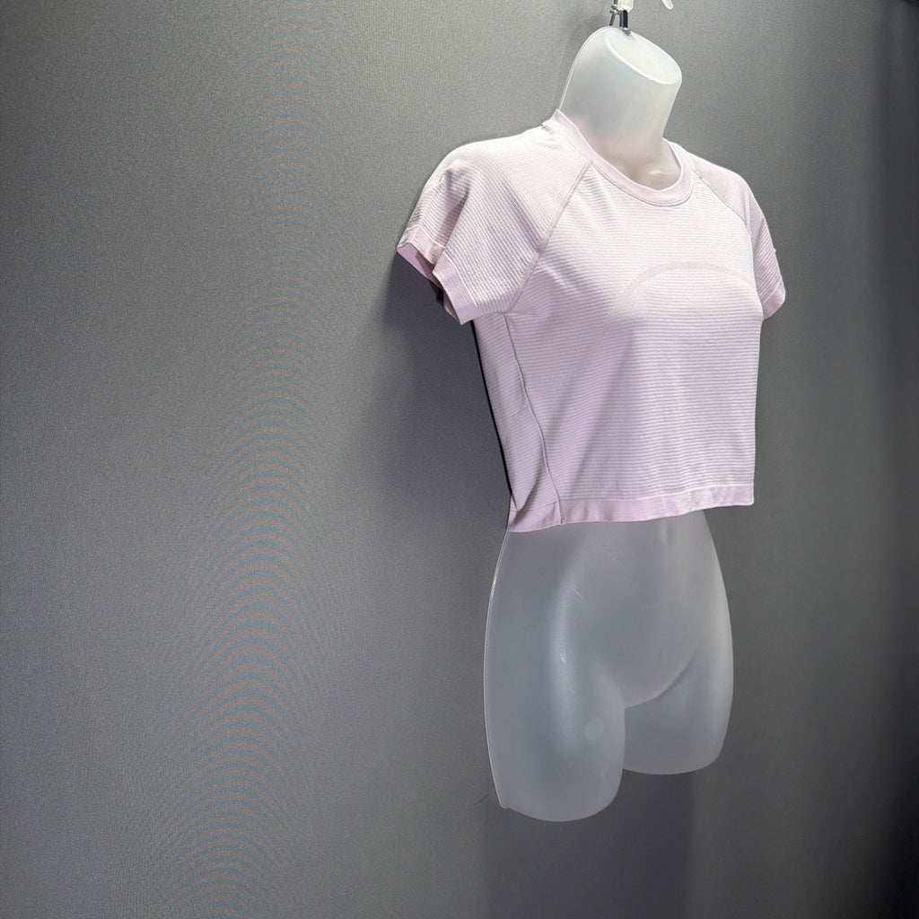 Lululemon Swiftly Tech Cropped Short Sleeve Shirt Pink Size 8