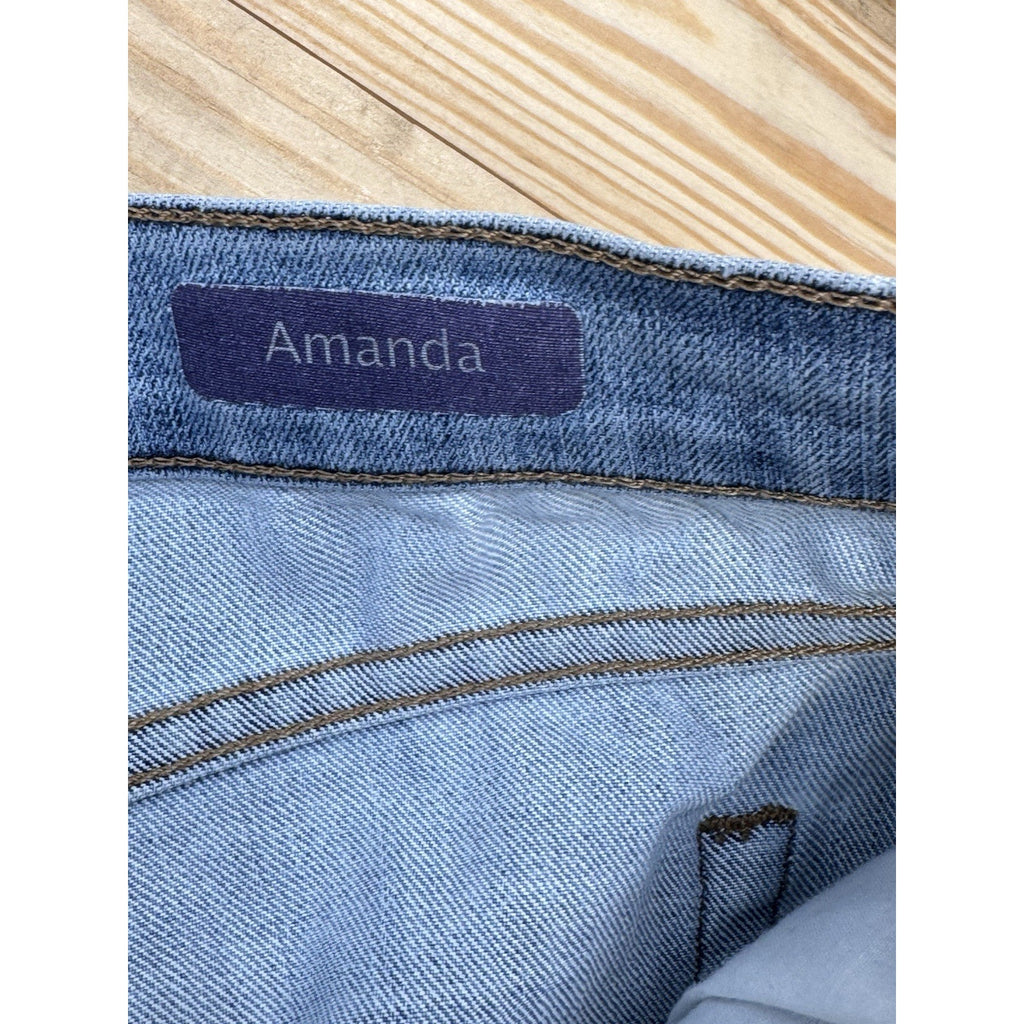 Gloria Vanderbilt Amanda Straight Jeans Women's 12P Blue Cotton Blend High Rise