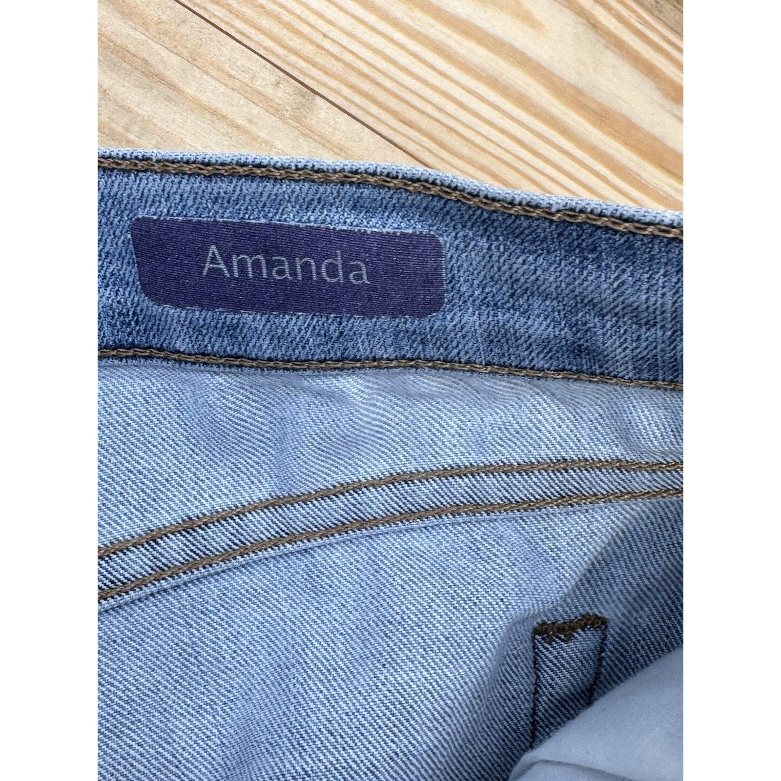 Gloria Vanderbilt Amanda Straight Jeans Women's 12P Blue Cotton Blend High Rise
