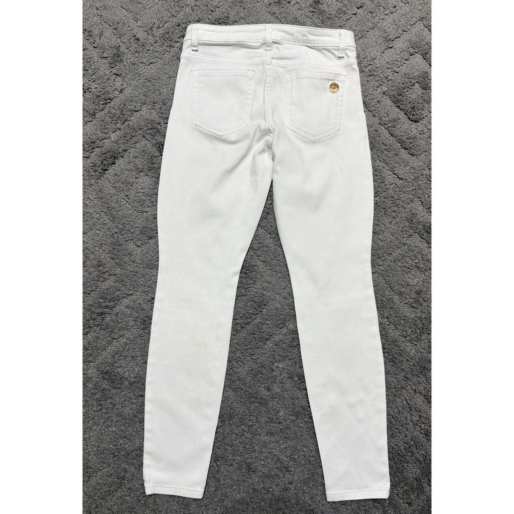 Michael Kors White Izzy Skinny Denim Jeans Womens Size 4 Designer Preppy Casual
