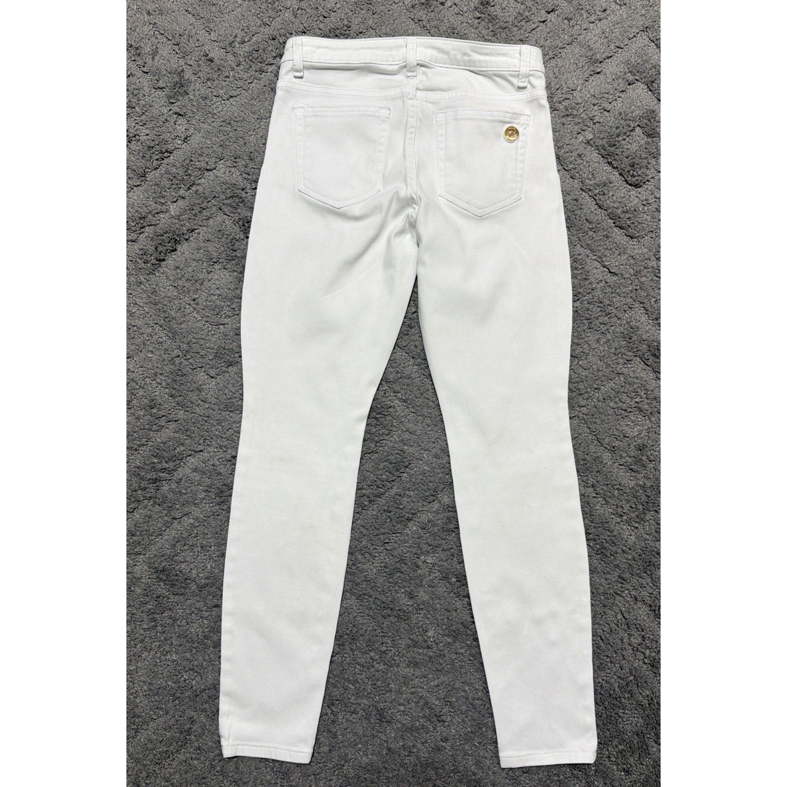Michael Kors White Izzy Skinny Denim Jeans Womens Size 4 Designer Preppy Casual