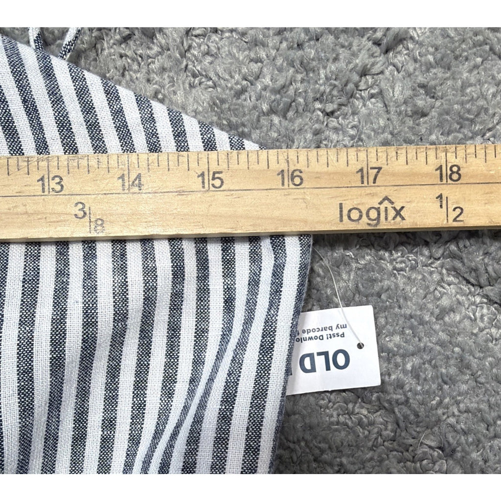 Old Navy Linen Blend Striped Tie Shoulder Straps Mini Dress Size Medium