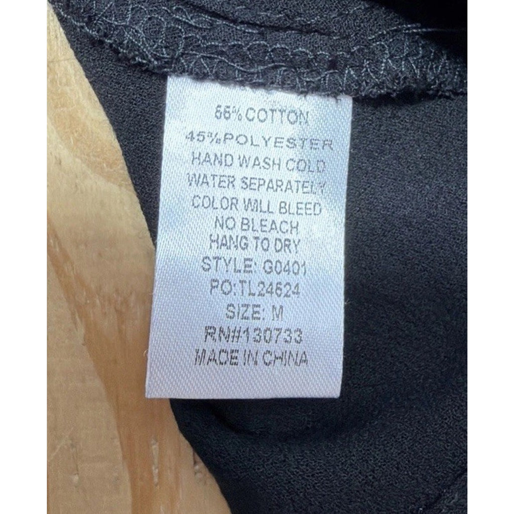 Umgee Tunic Top Women’s M Black Crisscross Front Long Sleeves