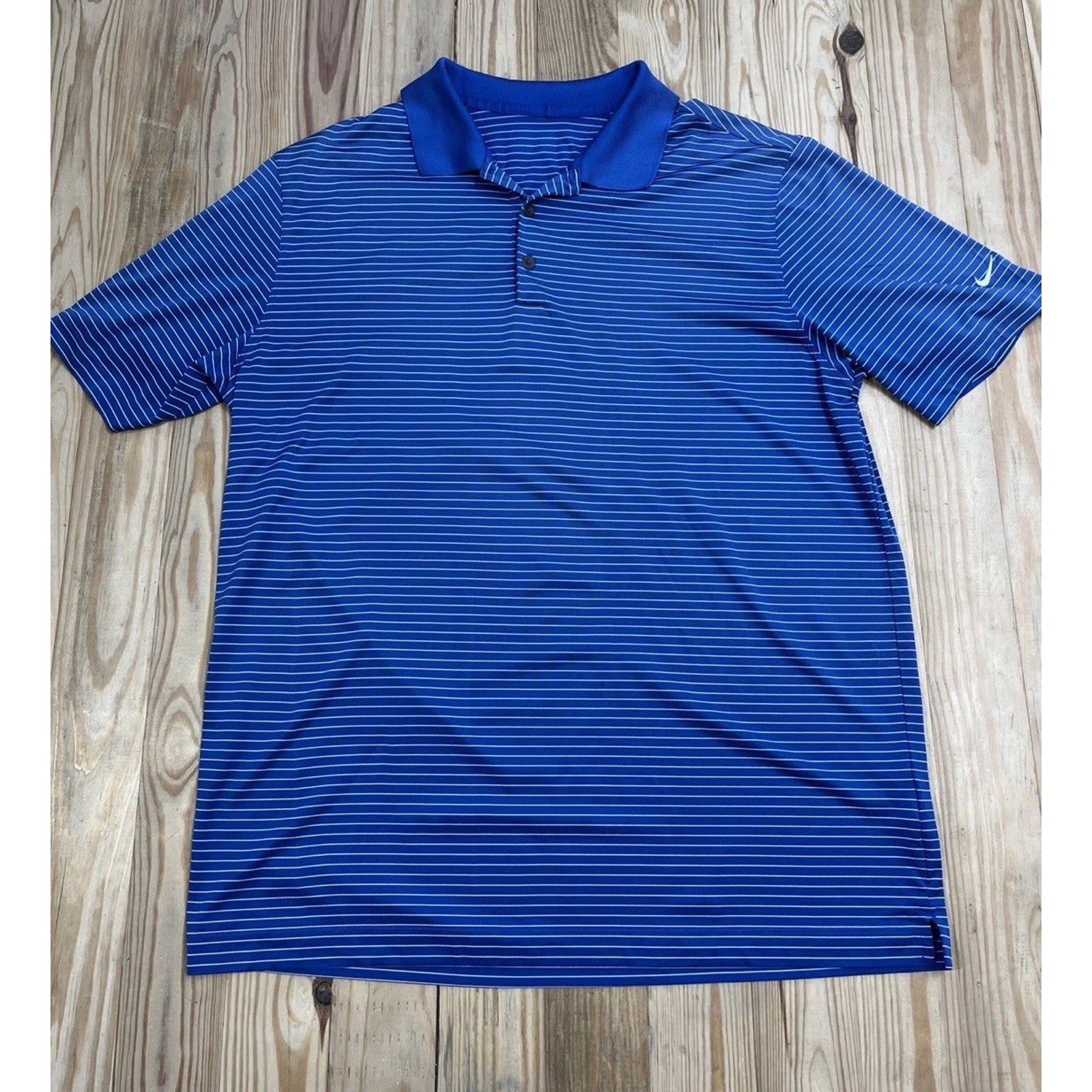 Nike Golf Polo Dri-Fit Blue Striped Short Sleeve Shirt 585748-491 Men’s Size XL