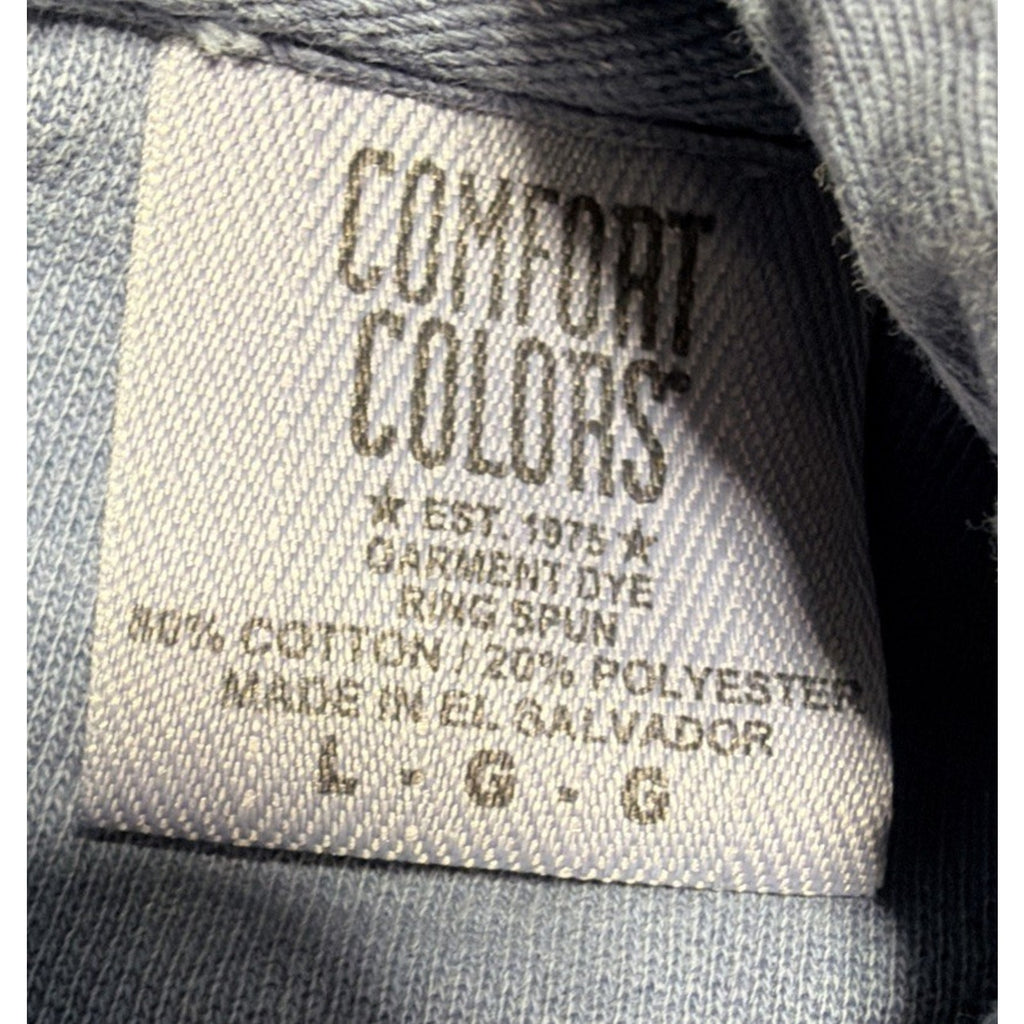 Herbology Cannabis Co. Fleece Hoodie By Comfort Colors Size Large Blue