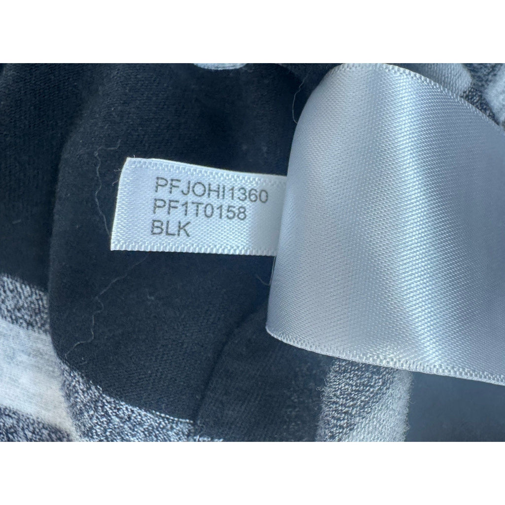 Calvin Klein Performance Long Sleeve Black Gray White Striped V-Neck Tee Size L