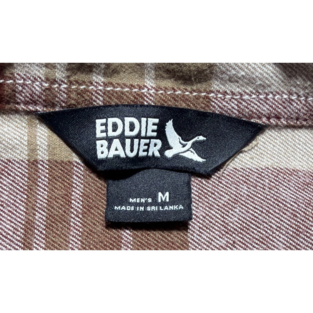 Eddie Bauer Men's Field Flannel Plaid Button-Down Shirt in Dusty Red Size M