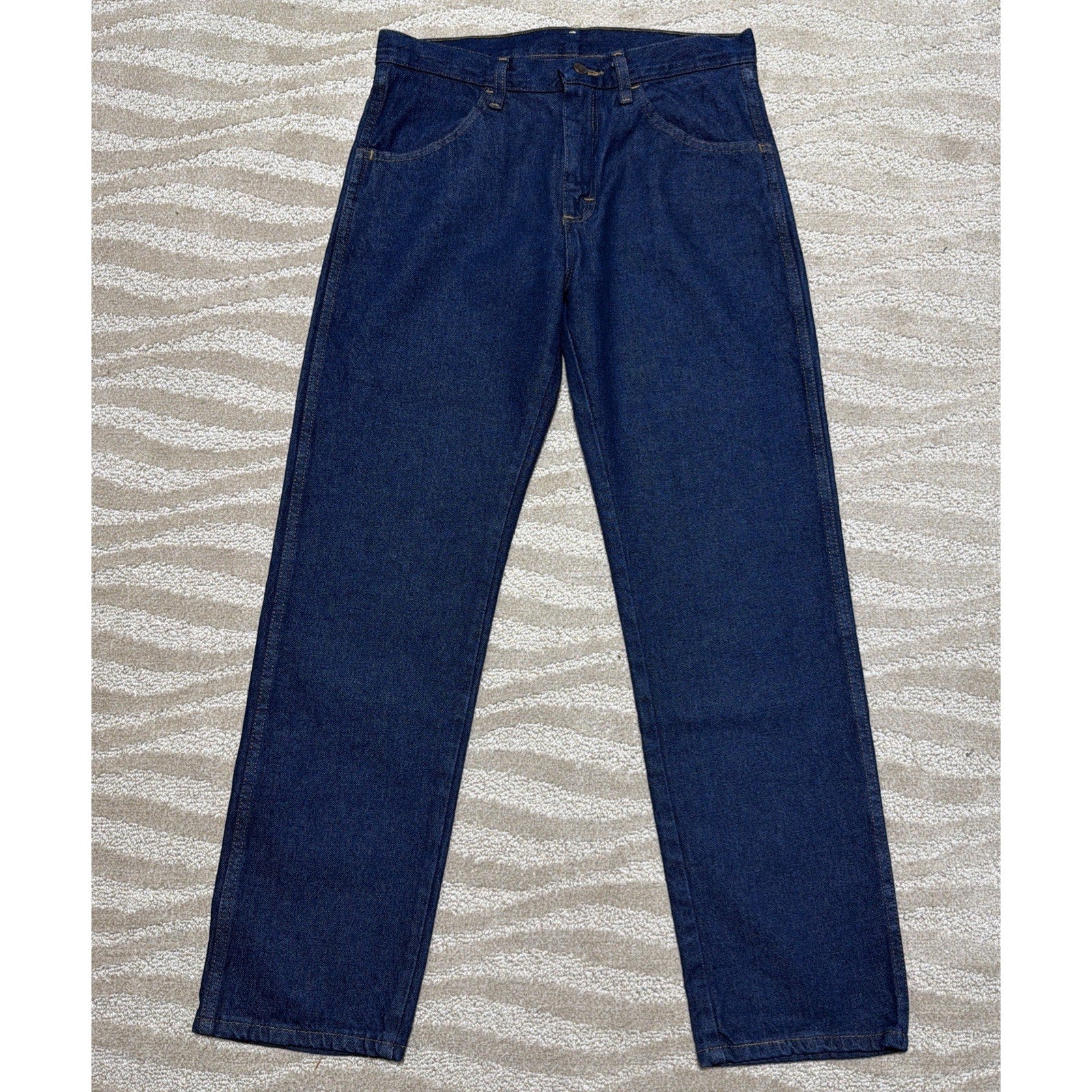 Wrangler Rustler Jeans 30x30 Regular Straight Leg Dark Blue Workwear Denim NWT