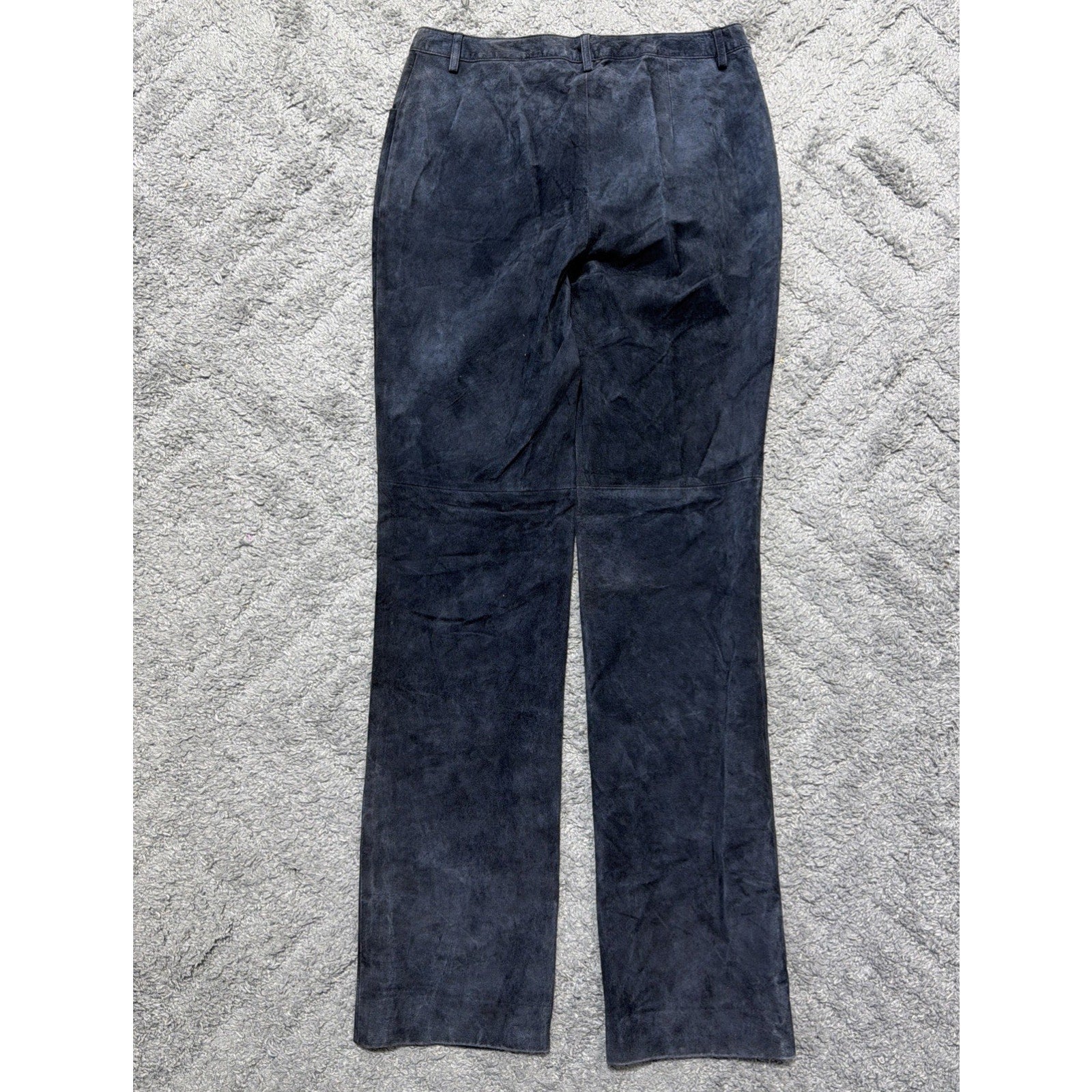 Worth 100% Leather Pants Womens 4 Blue Suede High Rise Lined Grudge Western Retr