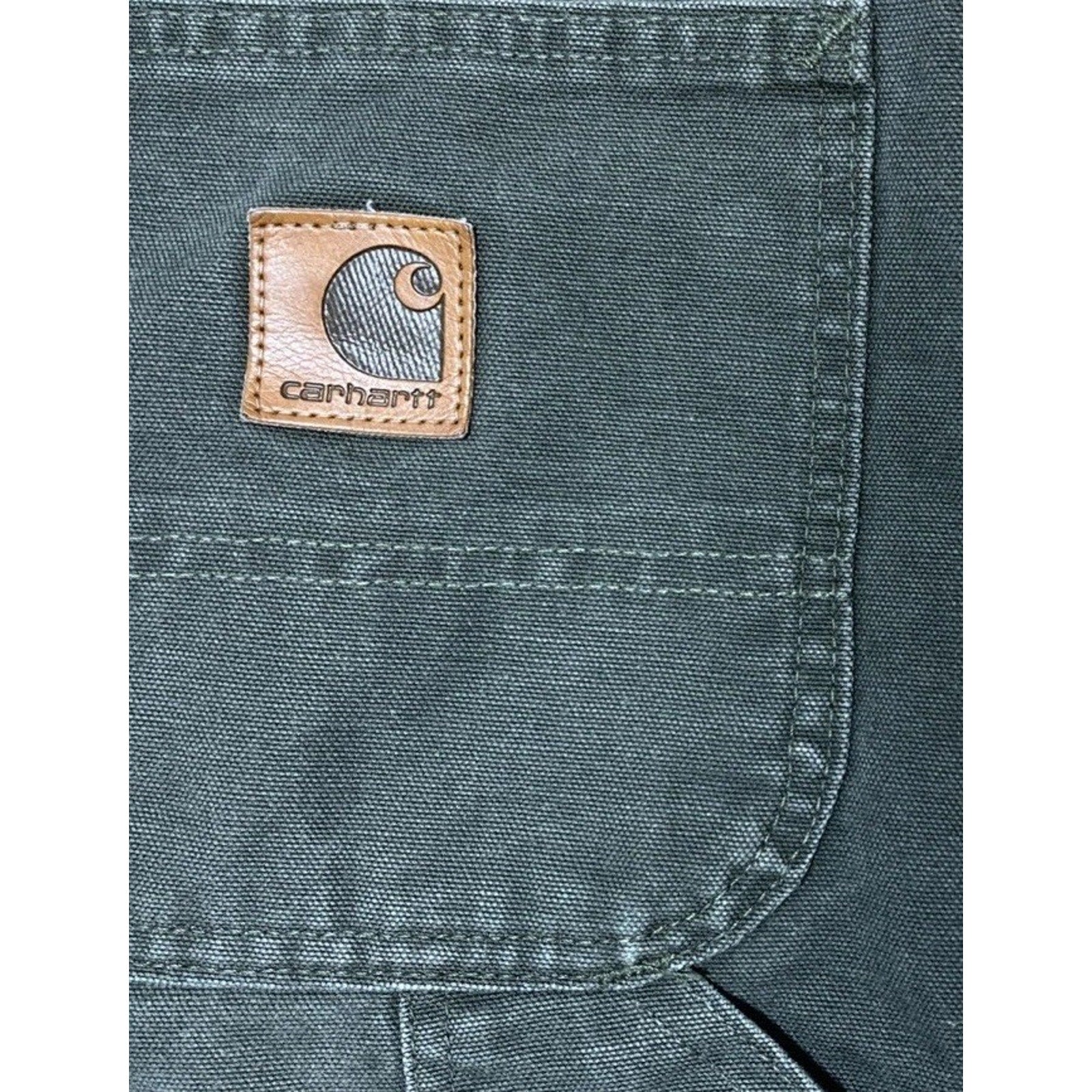 Vtg Carhartt B11 Mos 5 Pocket Relaxed Duck Work Pants In Moss Green 46x34