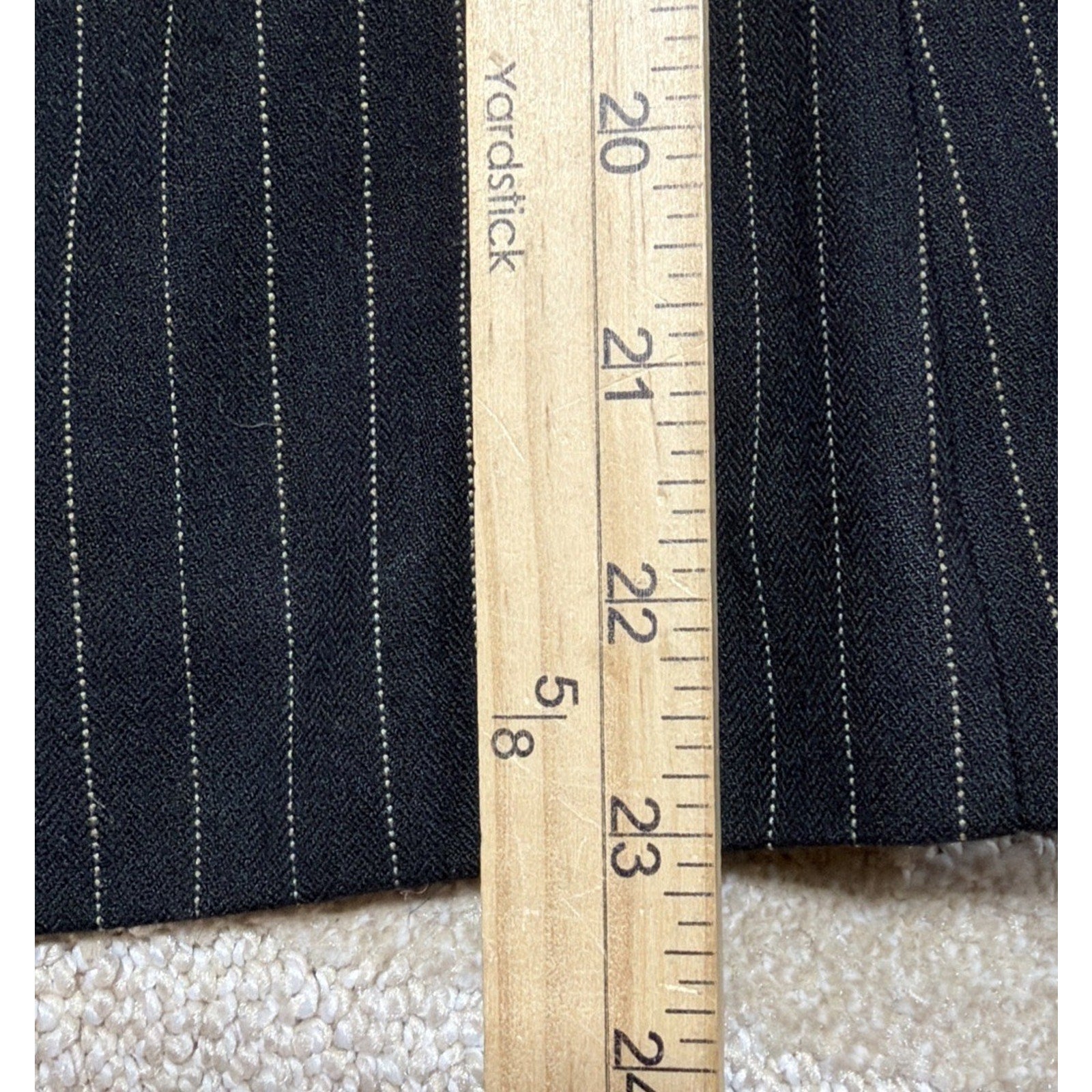 Vtg Lauren Ralph Lauren Blazer Pinstripe Made USA Black Single Button Womens