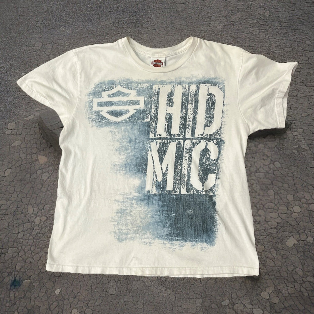 Harley Davidson Shirt Men's L White Short Sleeve Motorcycles 2017 Columbia TN