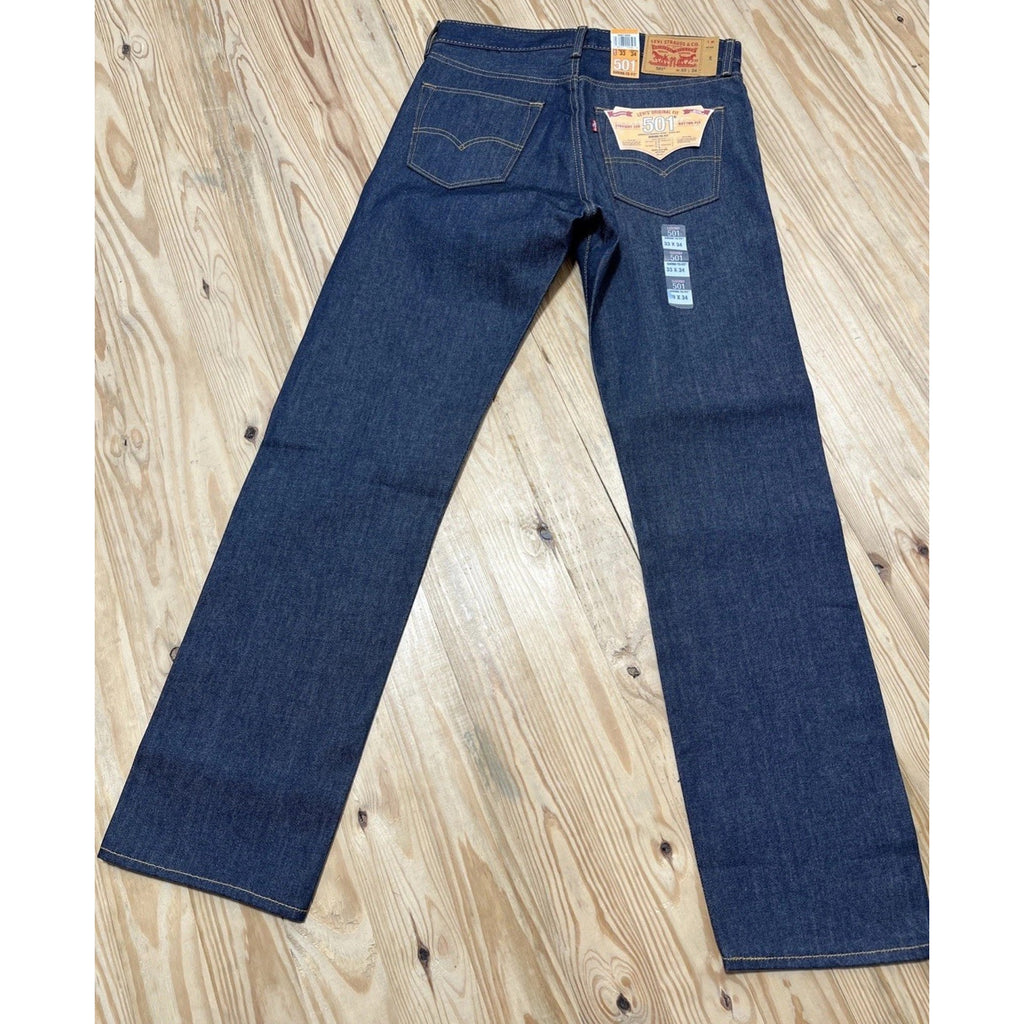 NWT Vintage Deadstock 2016 Levi’s Shrink To Fit Rigid 501 Button Fly Jeans 33x34