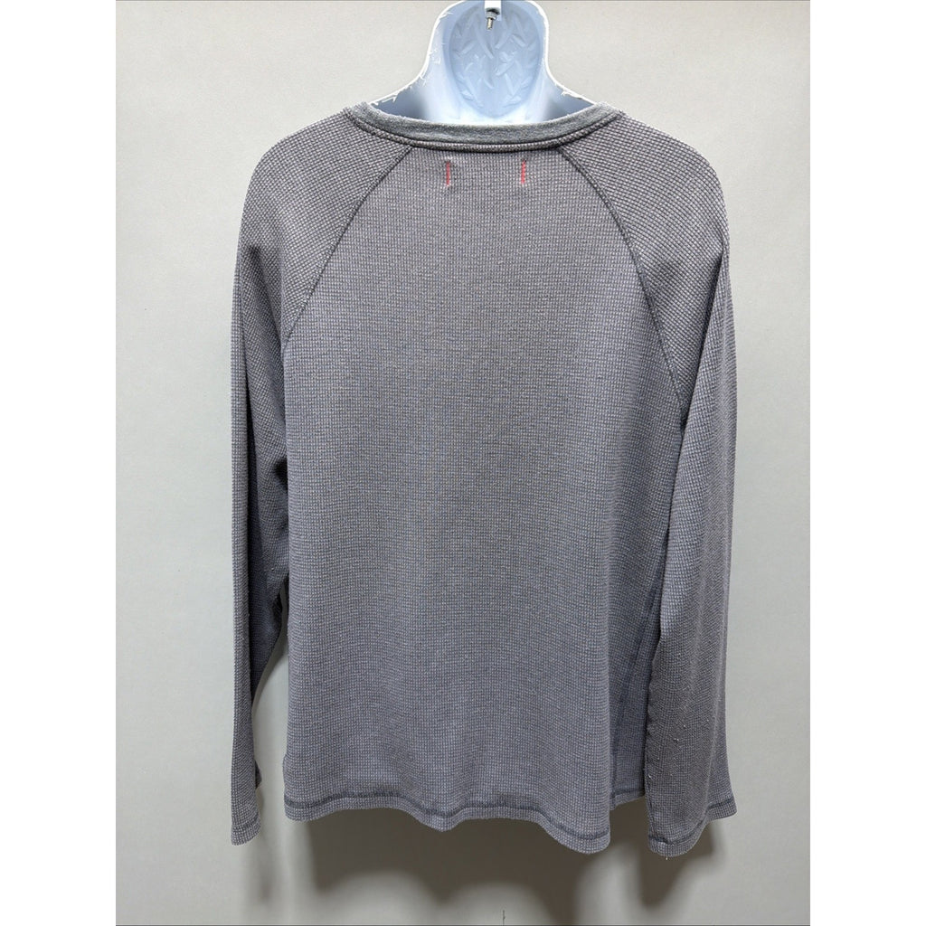 Tommy Bahama Shirt Men's XXL Gray Waffle Knit Thermal Cotton Stretch Casual