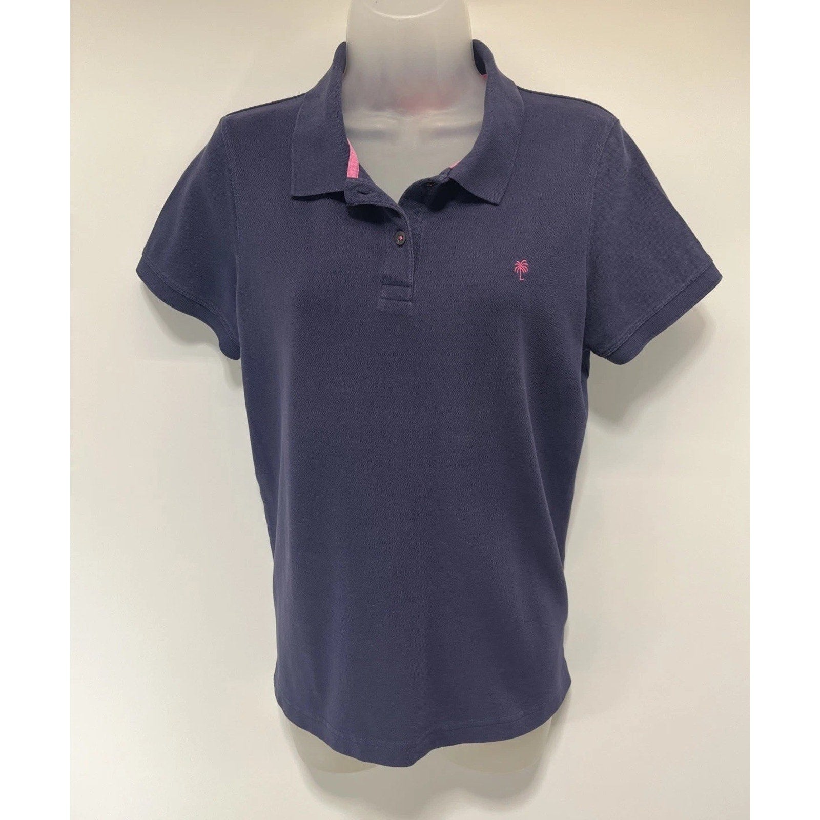 LILLY PULITZER Girls Blue Pima Cotton Short Sleeved Resort Fit Polo Shirt XL