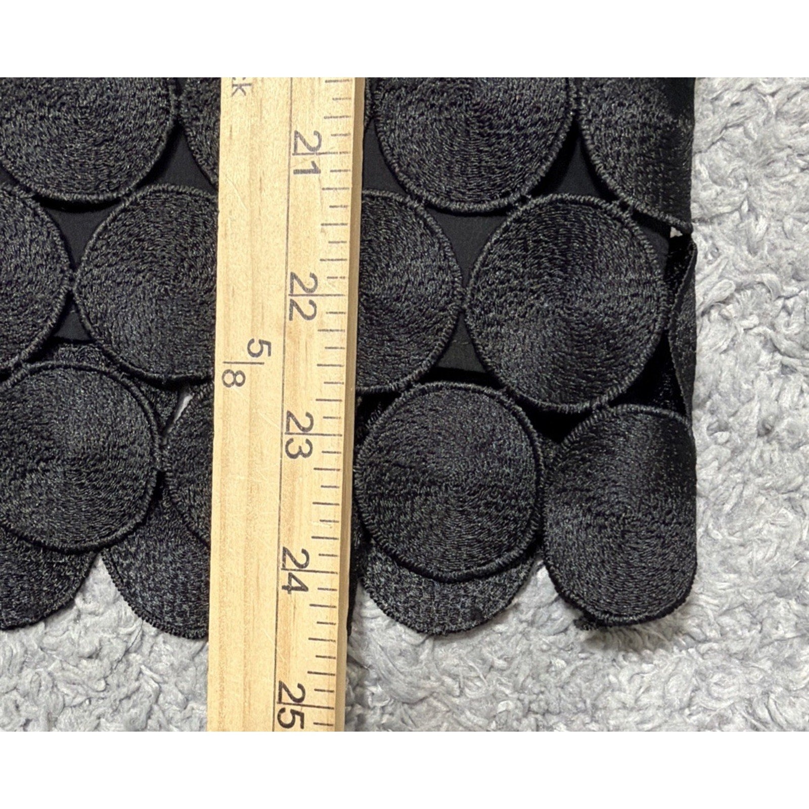 Ann Taylor Petite 2PC Black Textured Circle Applique Top Pants Set 6P Bottom S