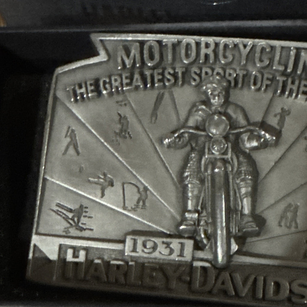Harley-Davidson 1931 Motorcycling Greatest Sport Fine Pewter Belt Buckle NIB