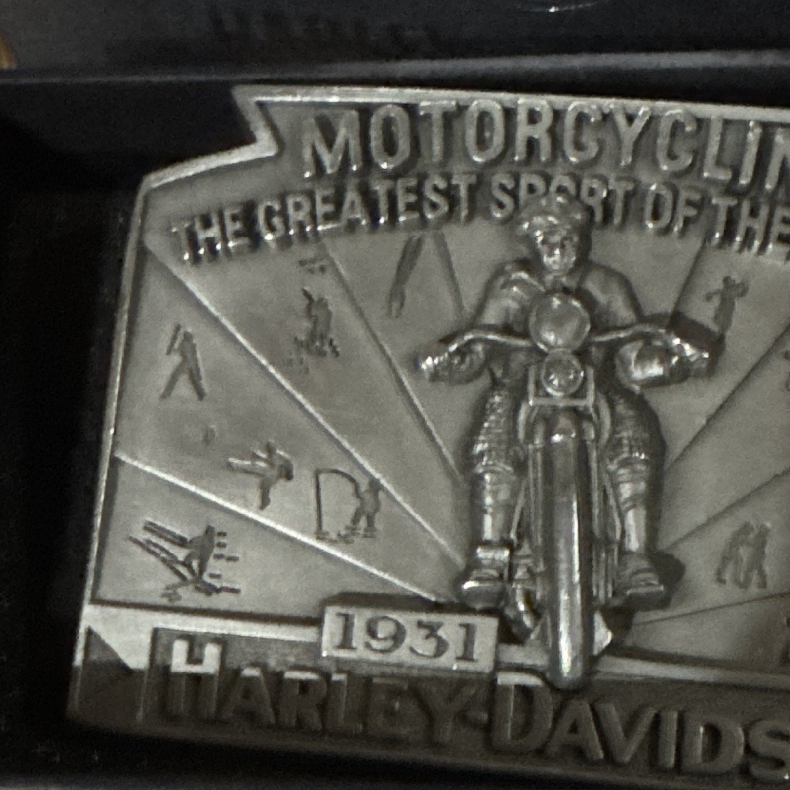 Harley-Davidson 1931 Motorcycling Greatest Sport Fine Pewter Belt Buckle NIB