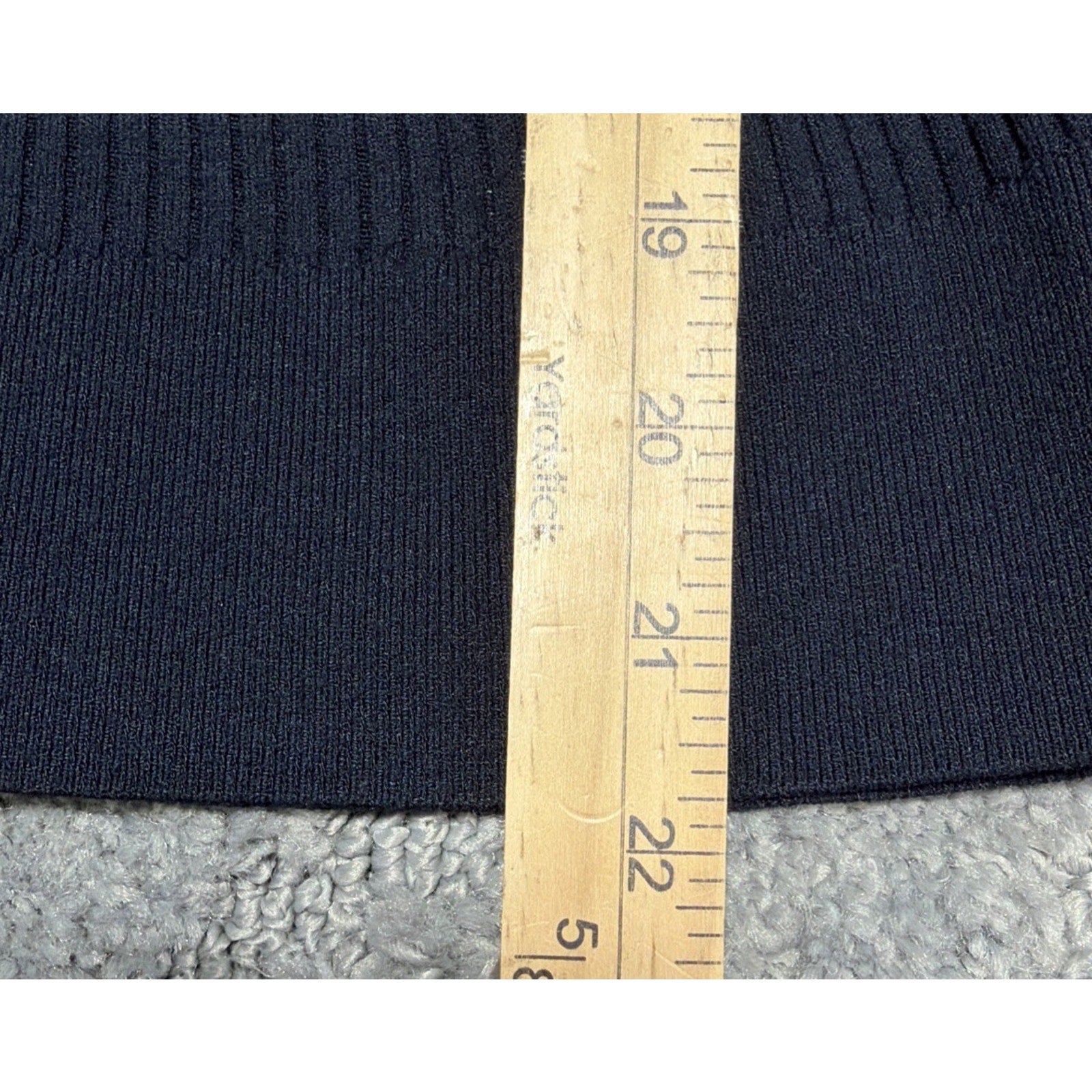 Banana Republic Womens Solid Navy Blue Bell Sleeve Ribbed Knit Sweater Top M