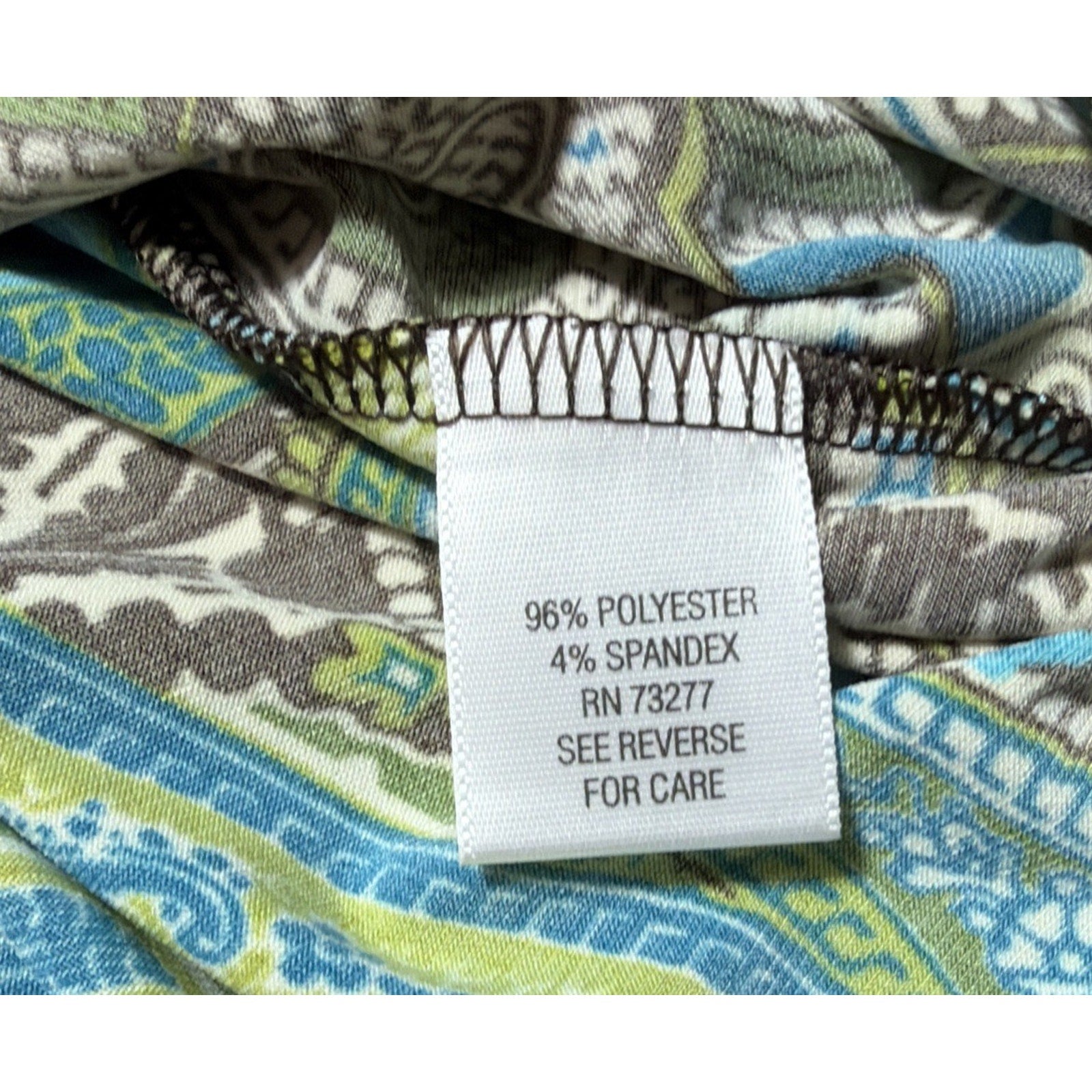 New Apt.9 Womens Green Blue Brown Paisley Stretch Swing Dress Petite XL NWT