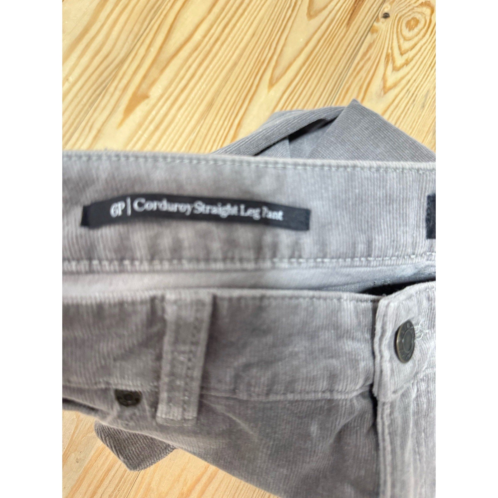 Talbots Corduroy Pants Women's 8 Petite Straight Leg Pockets Stretch Blue Gray