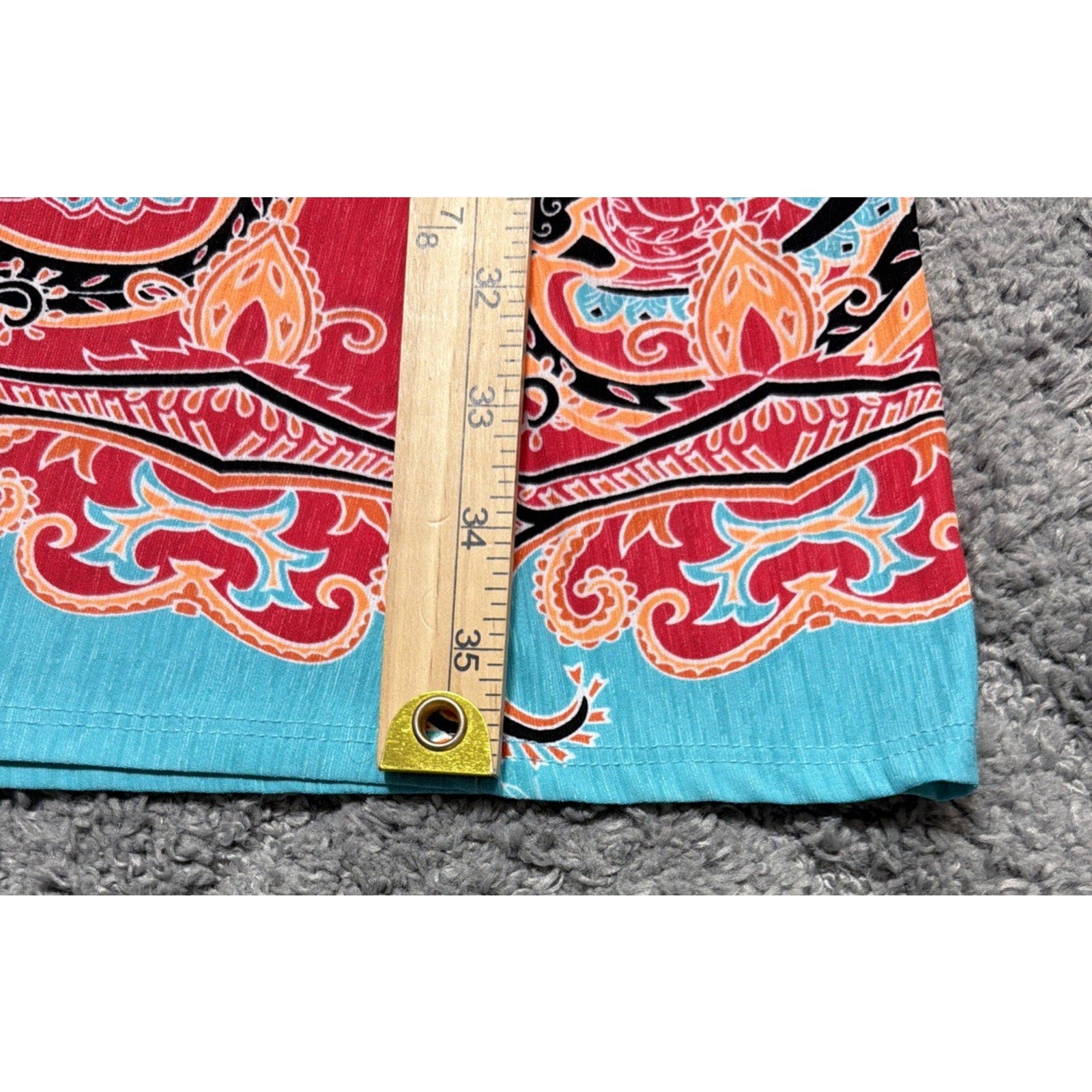 Pink Coconut Boutique Women's S Colorful Paisley Bell Sleeve Boho Shift Dress