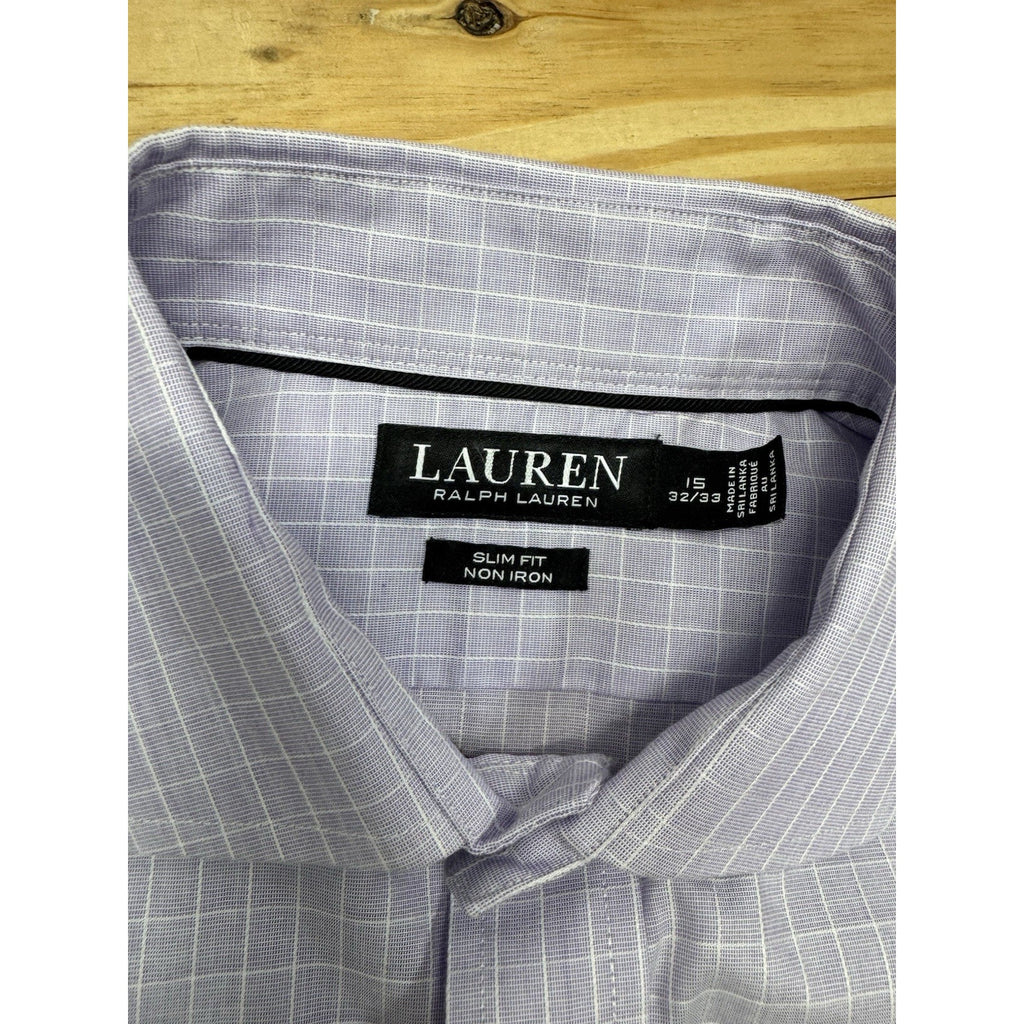 Polo Ralph Lauren Slim Fit Purple Button Down Shirt Size 15 32/33