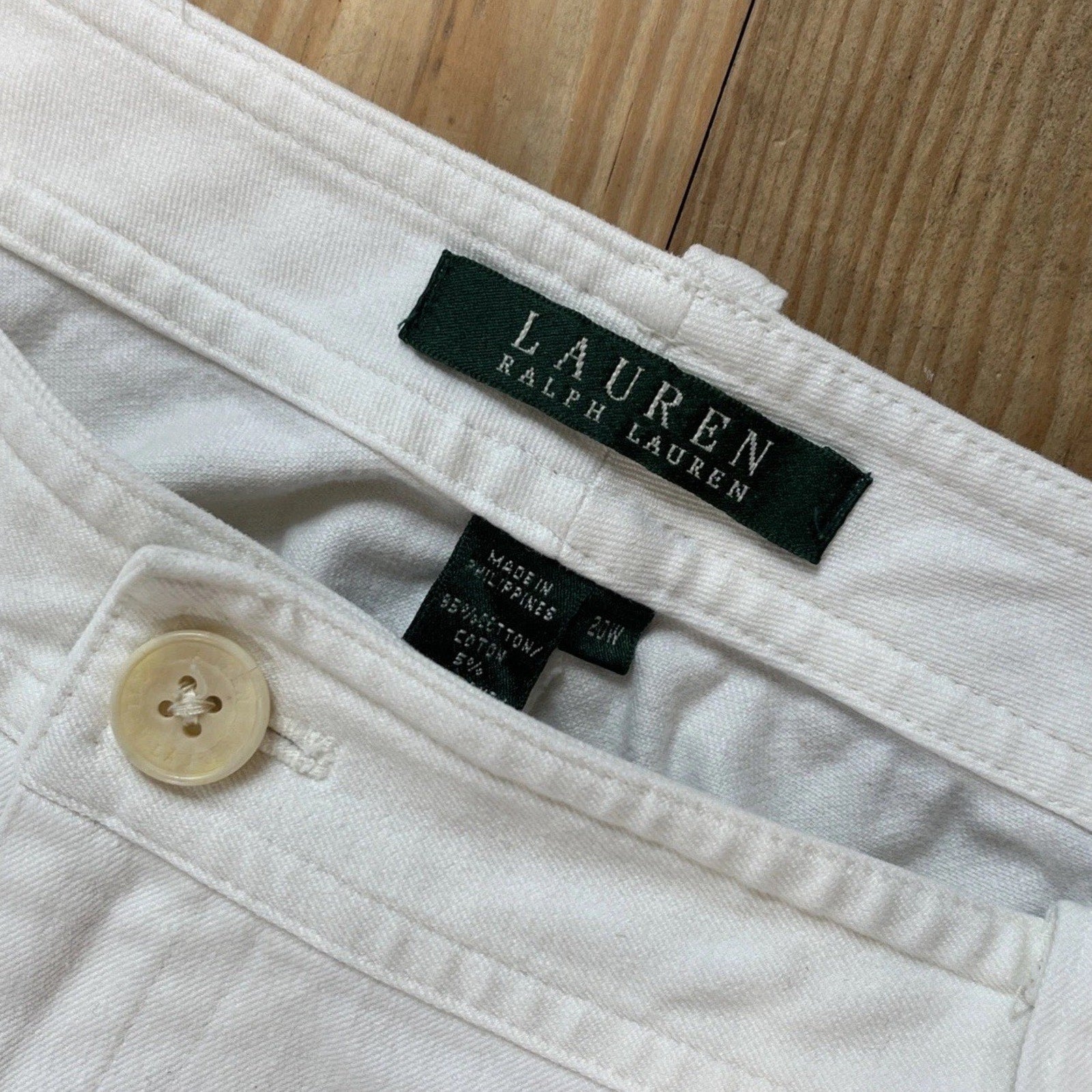 LRL Ralph Lauren Jeans Womens 20W White Denim Classic Straight Cotton Blend