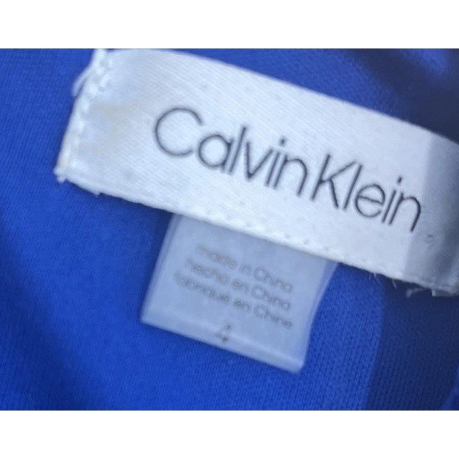 CALVIN KLEIN Royal Blue Velvet Dress Size 4