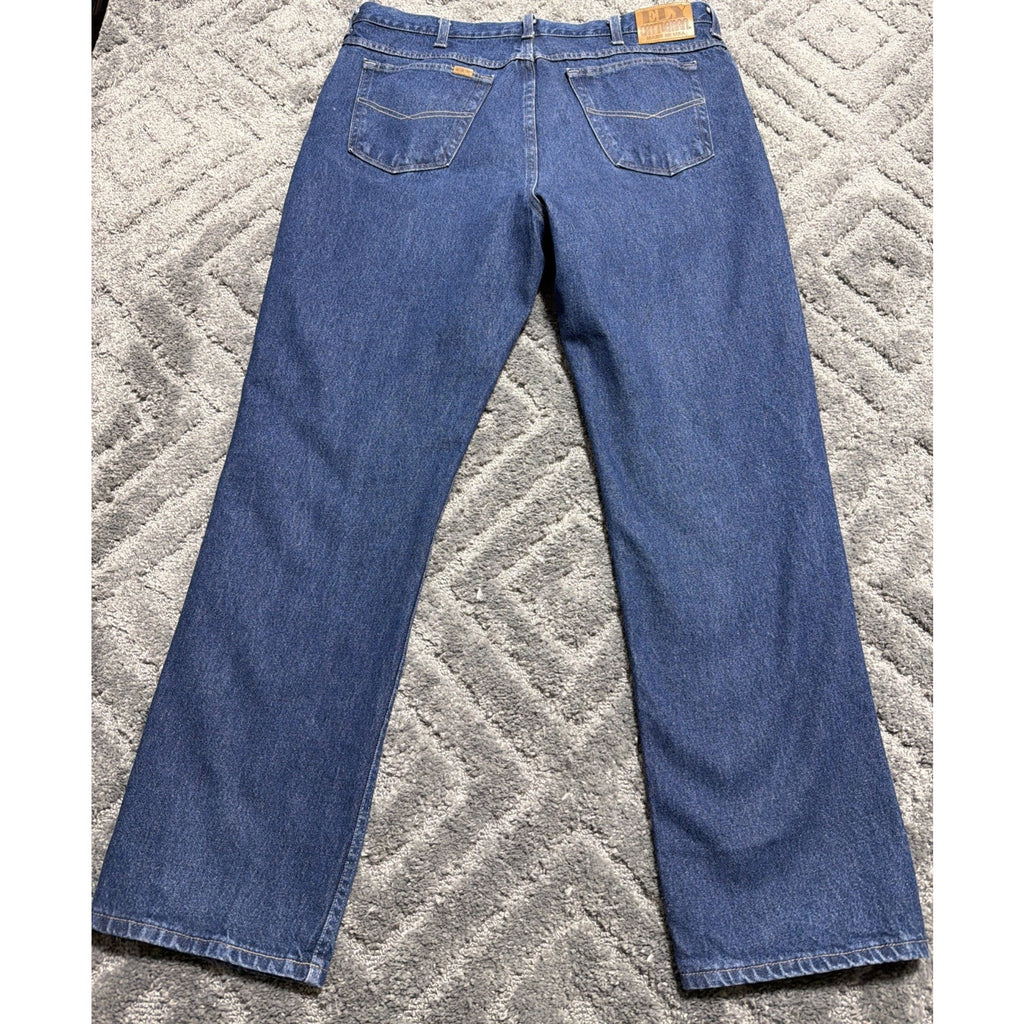 Ely Cattleman Jeans Mens 40X32 Blue Denim Original Made In USA Workwear Western