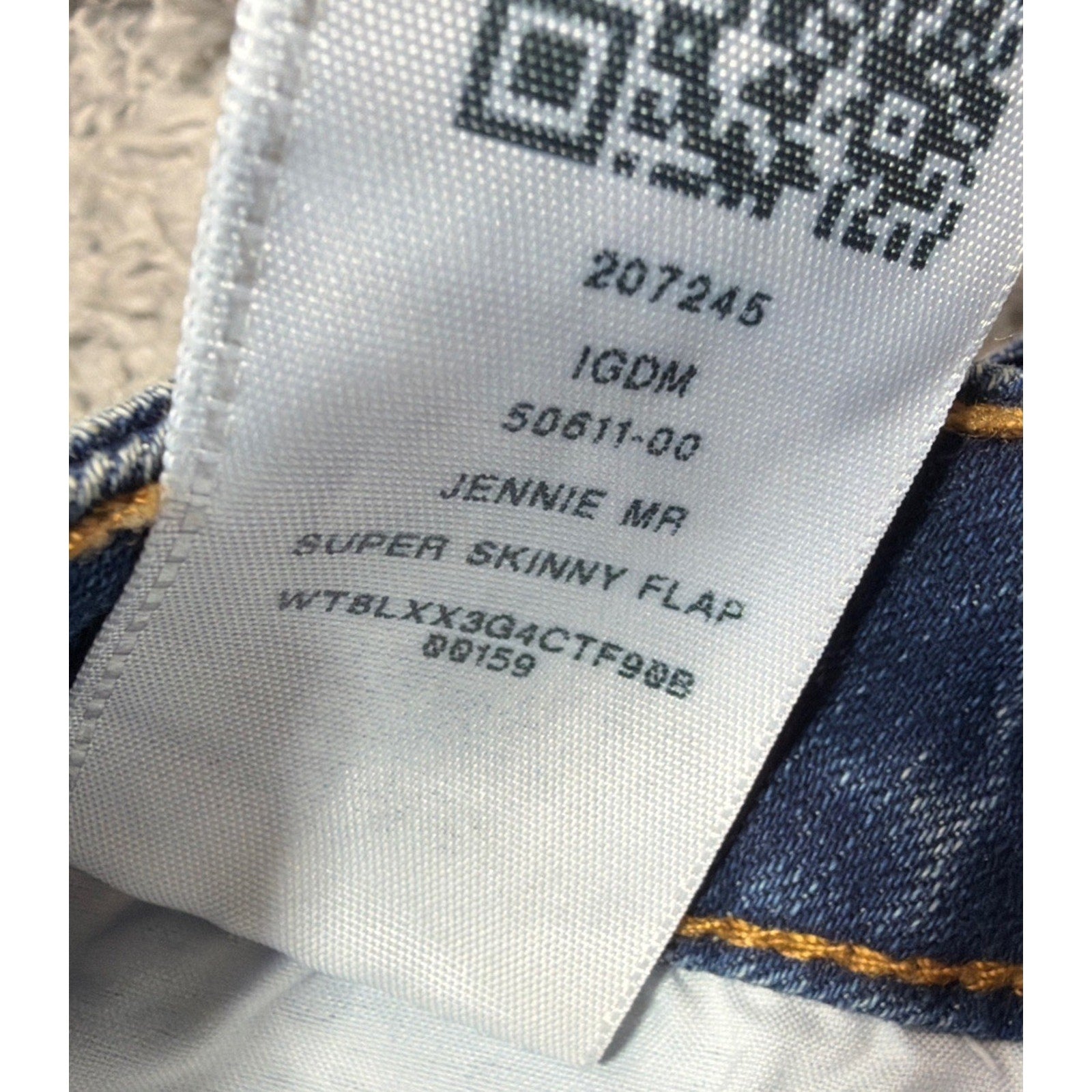 True Religion Jennie Curvy Mid Rise Super Skinny Flap Blue Jeans Crinkle Size 29
