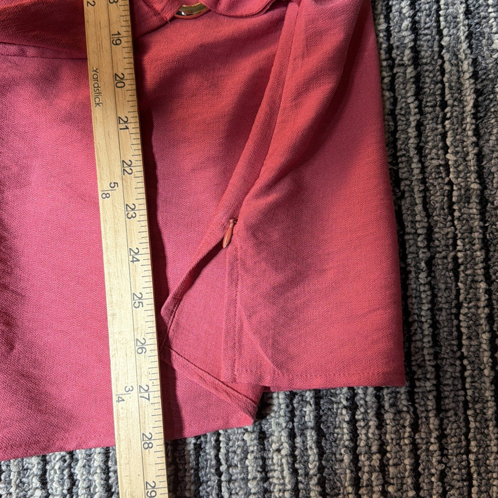 Nine West Plus Size 3X Textured V neck Pink wrap shirt blouse NWT