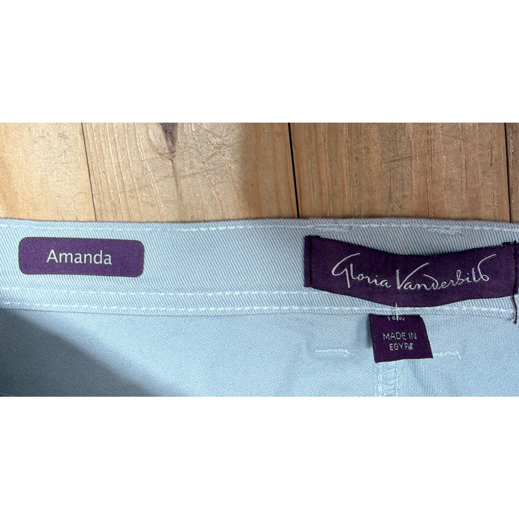 GLORIA VANDERBILT AMANDA 16 AVERAGE High Rise CASCADE BLUE PANTS NWT 36x31
