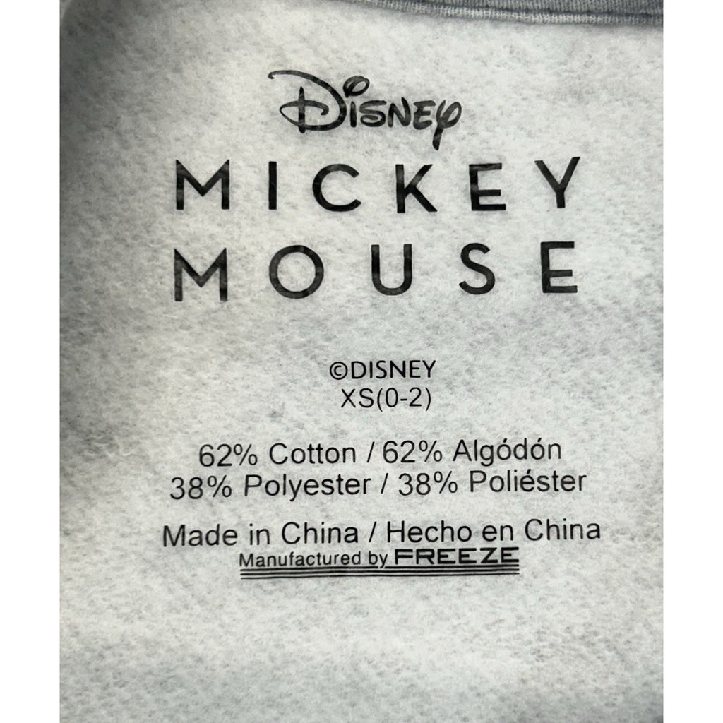 Women's Gray Mickey Mouse Graphic Sweatshirt with Long Sleeves size XS 0-2 New.