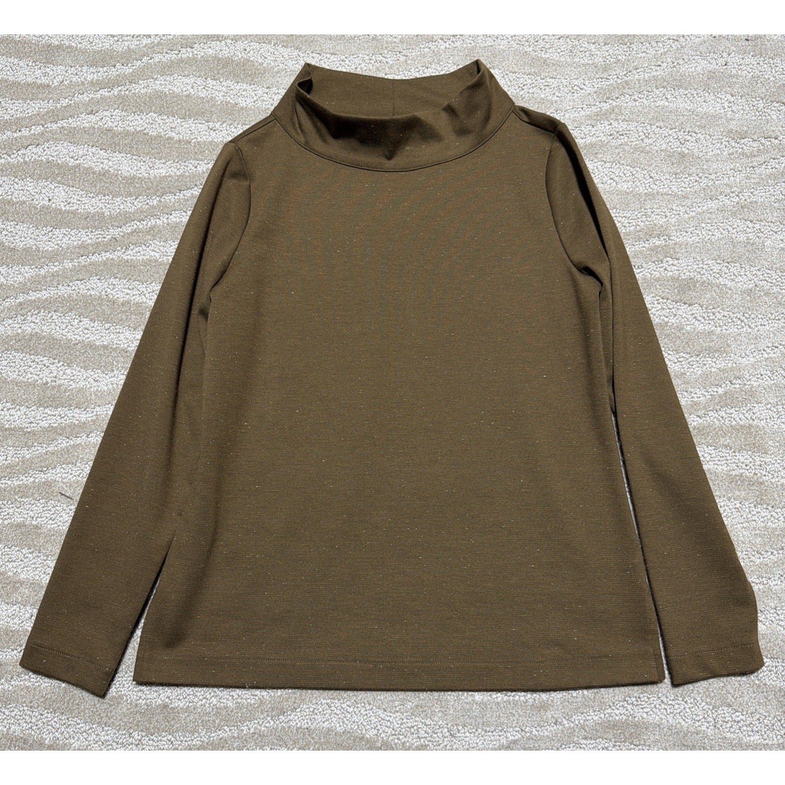 Ann Taylor Sweater Pullover Women S Brown Speckled Knit Long Sleeve High Neck