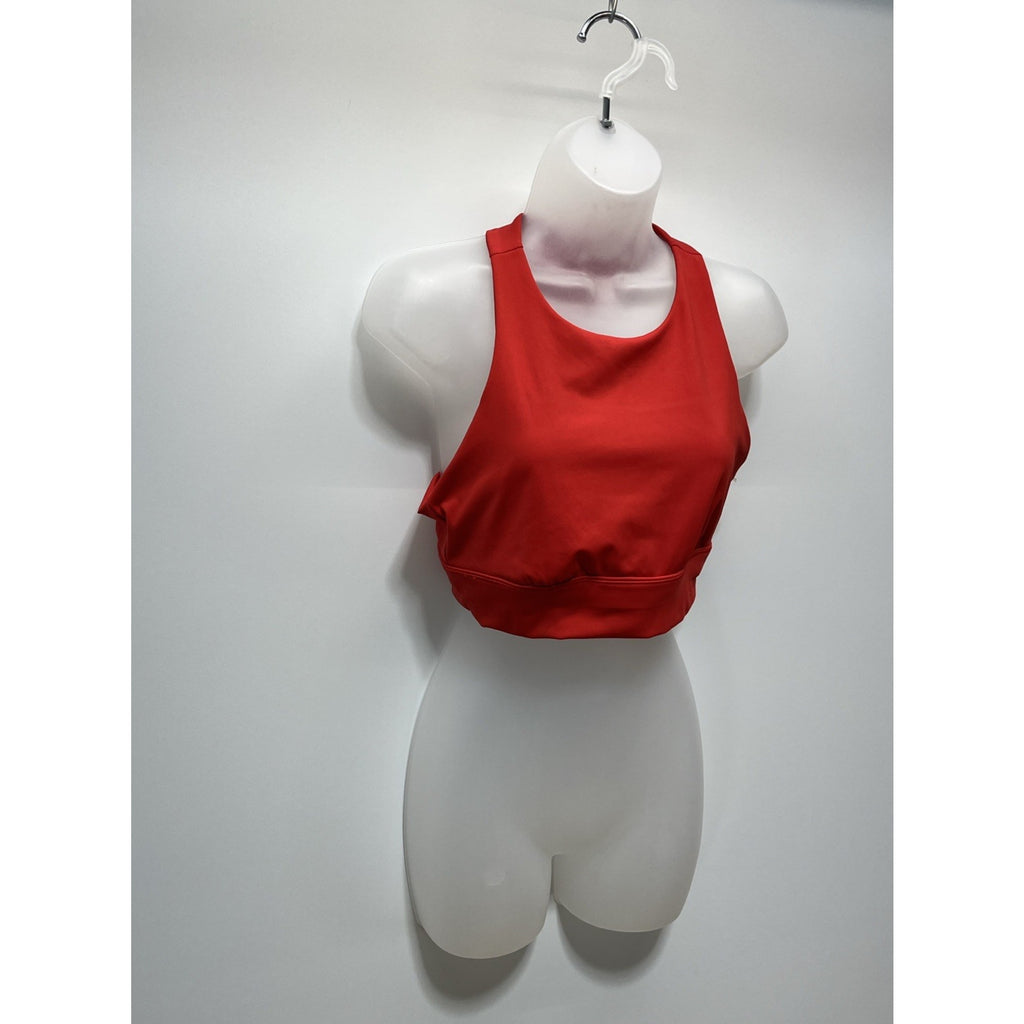 Spyder Active Women's Red Racerback Sleeveless Athletic Sports Bra Crop Top Sz L