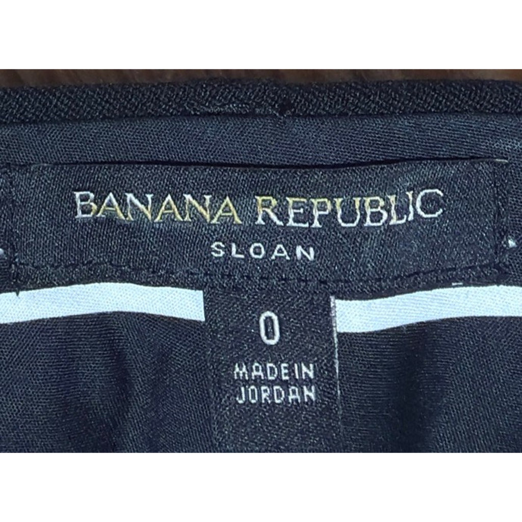 Banana Republic Sloan Dress Pants Womens 0 Black Flat Front Pockets 28x28