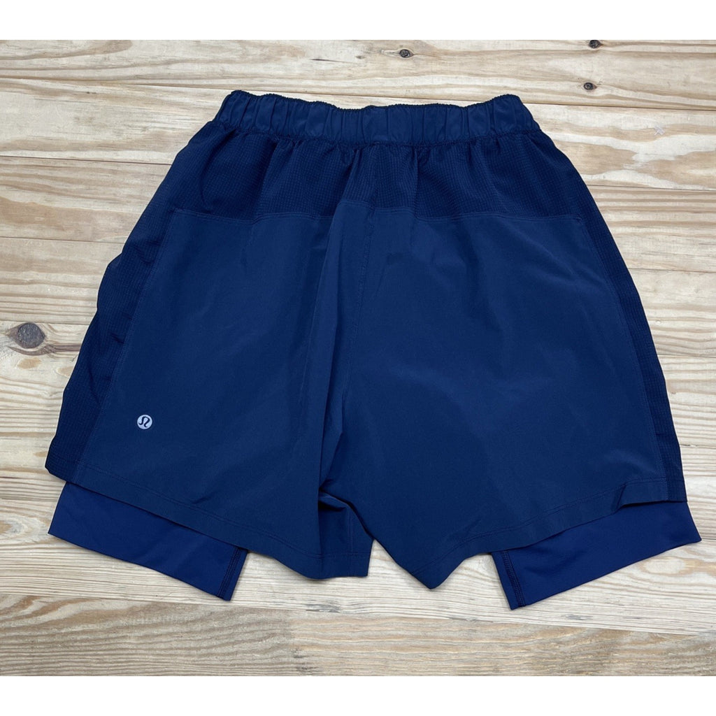 Lululemon Mens Pace Breaker Lined Short 9" Navy Blue Size M