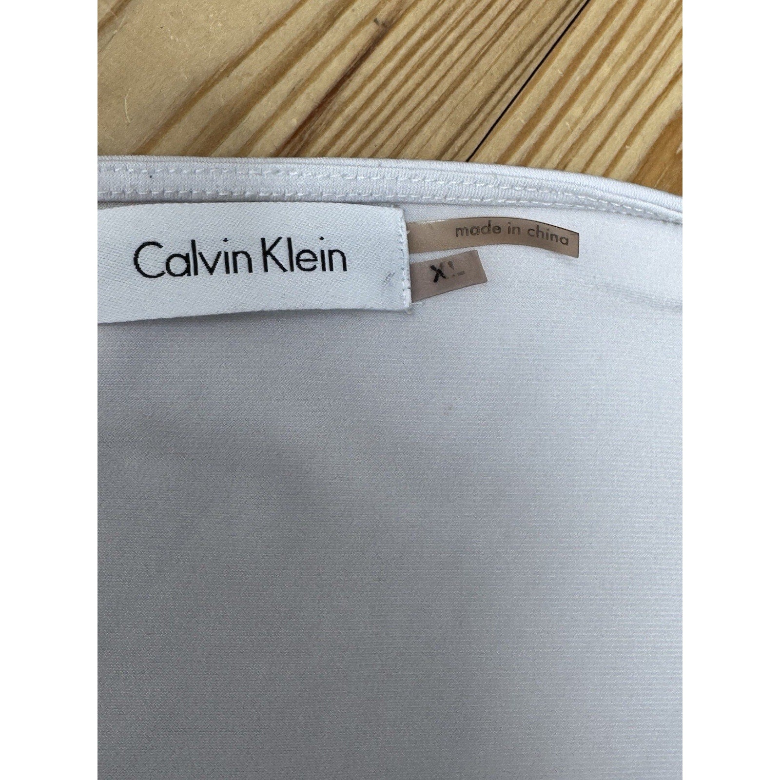 Calvin Klein Draped Neckline Sleeveless Knit Top White Women’s Size XL