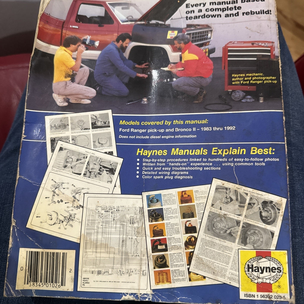 Haynes Ford Ranger Bronco II Owners Workshop Repair Manual 1983 1989 2WD 4WD