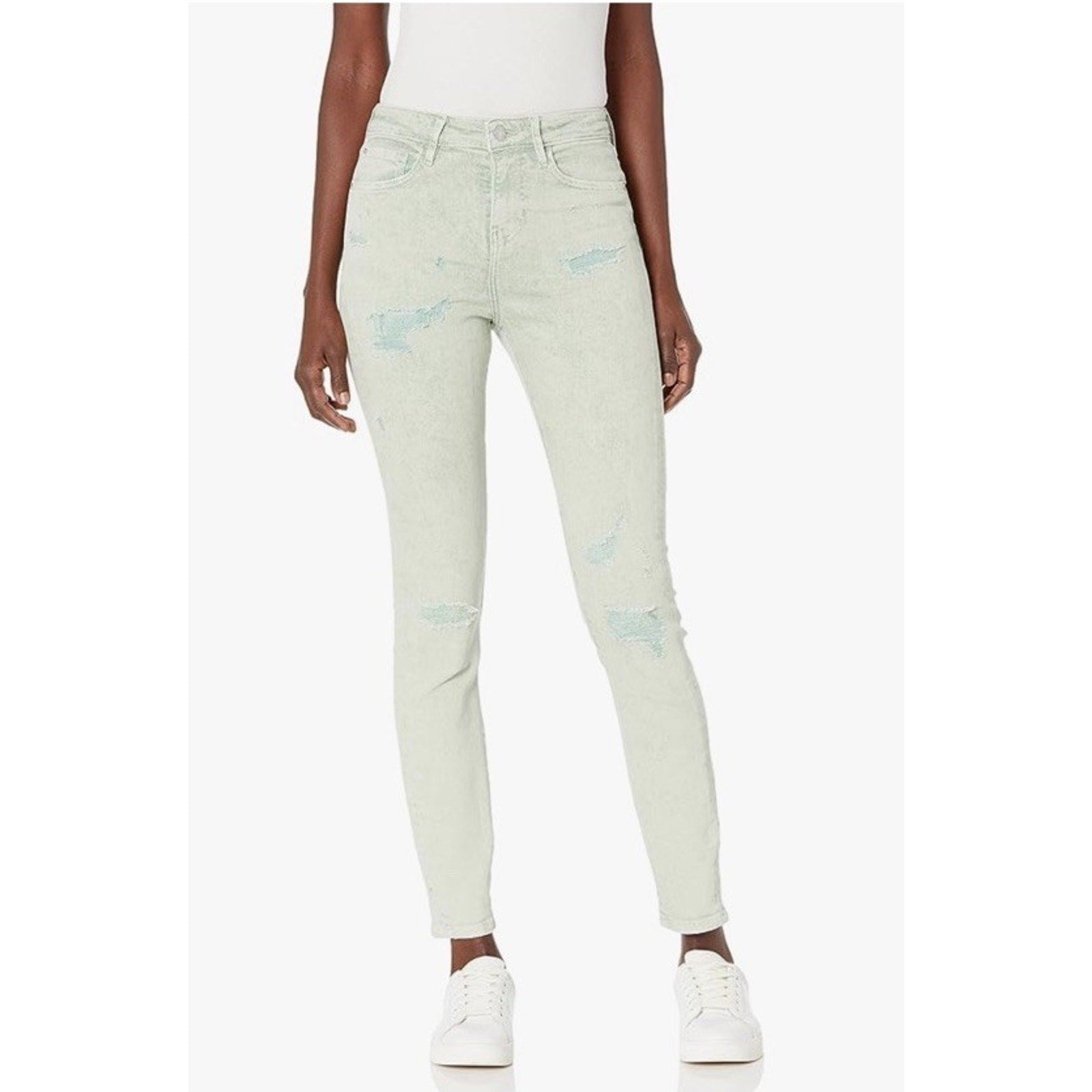 GUESS-Womens Jeans Ultimate Skinny Green Distressed Denim Size 27