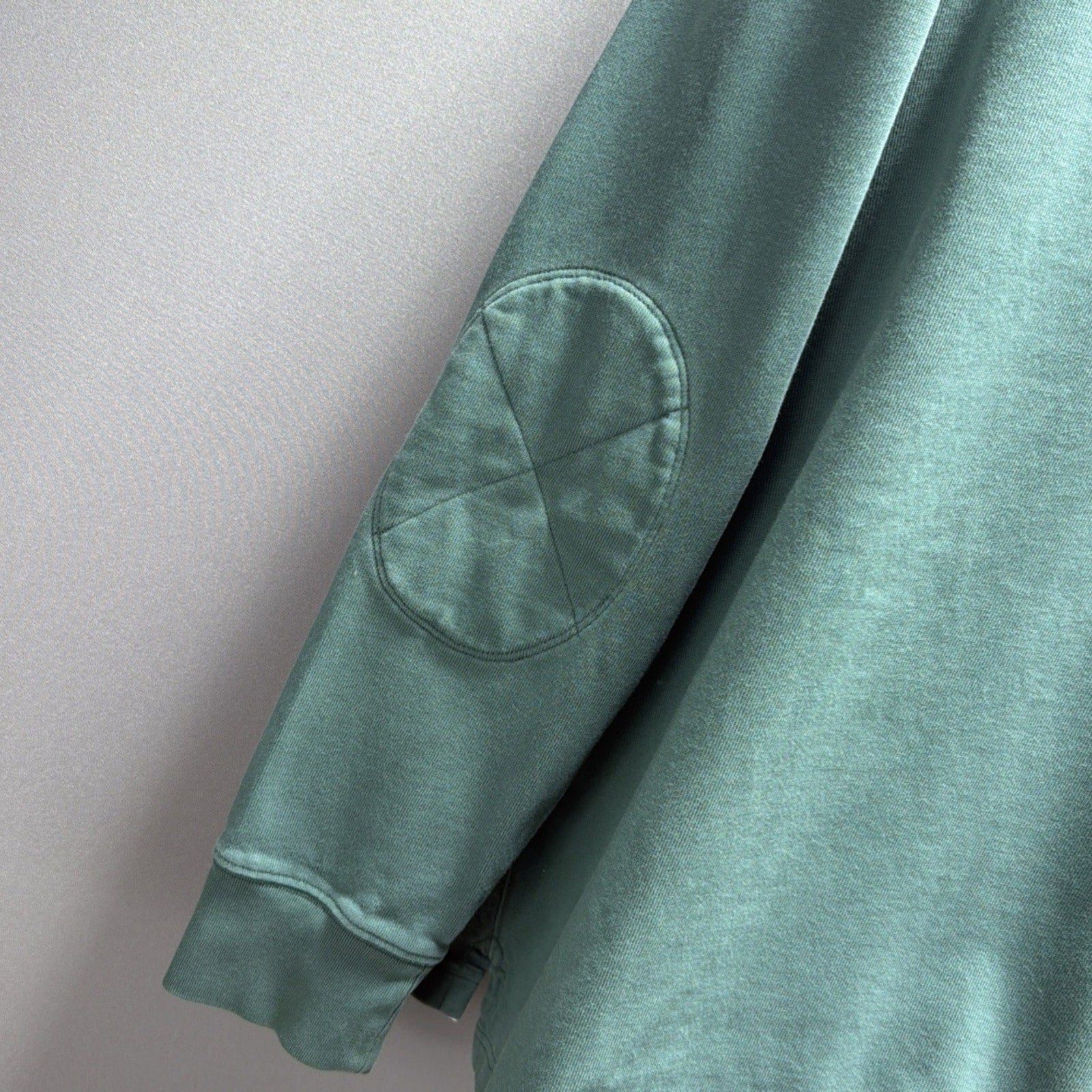 Vintage J Crew Sweater Mens XL 1/4 Zip Green Terry Pullover Y2K