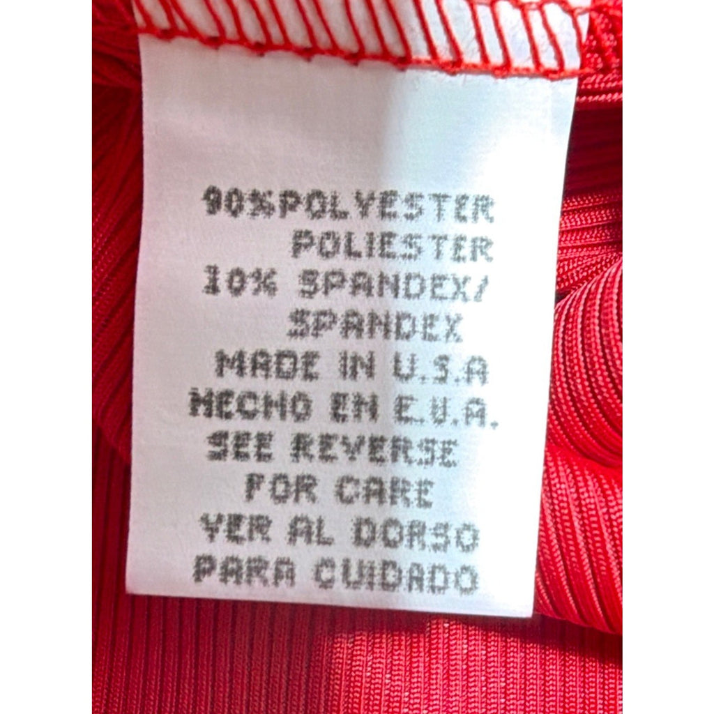 Vinatge PRESTIGE Men's XL Activewear T Shirt Stretch Red Ribbed Panels Made USA