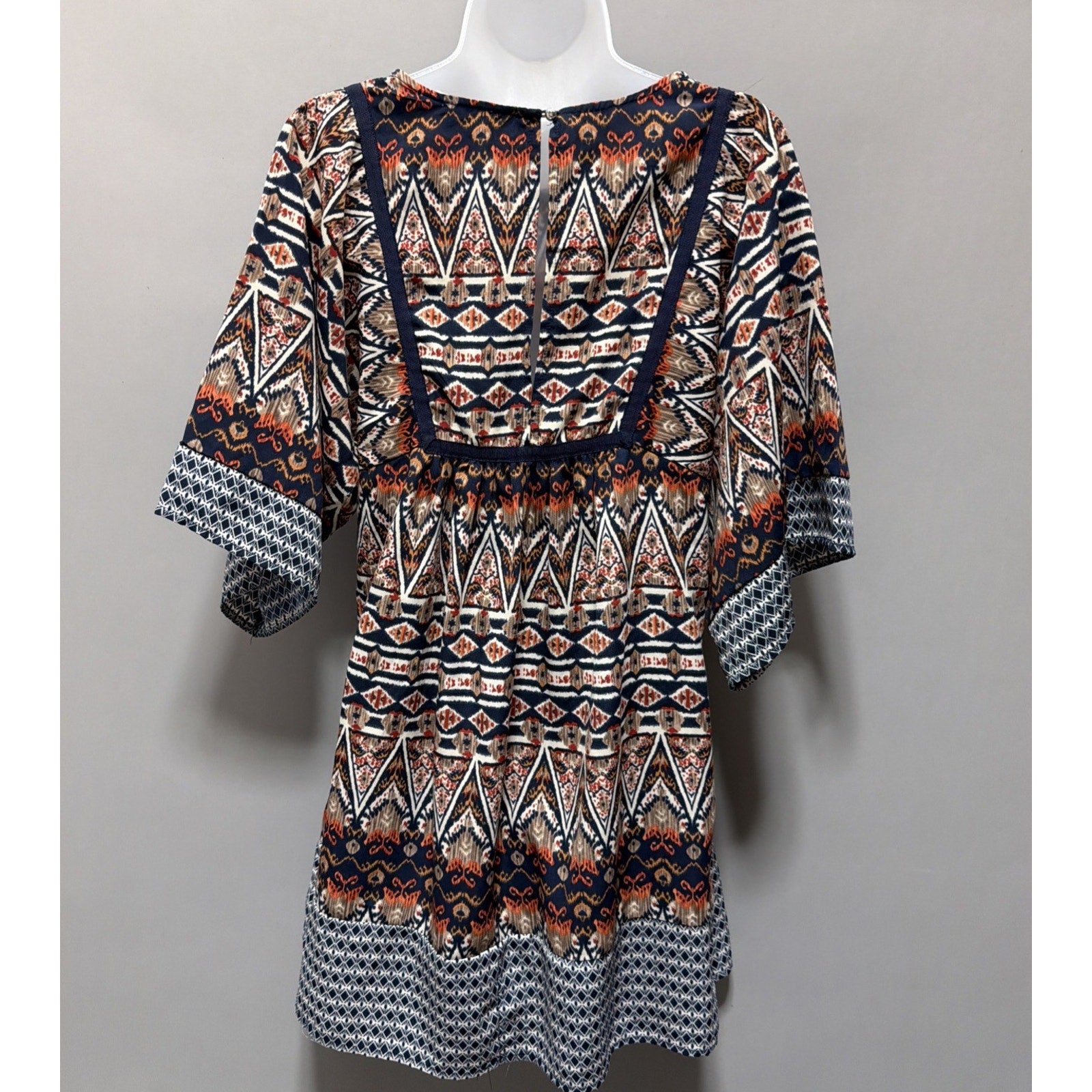 One Love Clothing Tribal print Kimono sleeve Mini Dress Size M