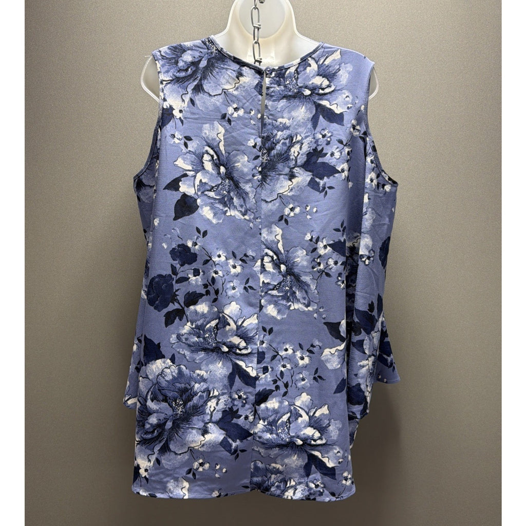 DG2 by Diane Gillman Blouse Shirt Top Women Size XL Floral Cold Shoulder New