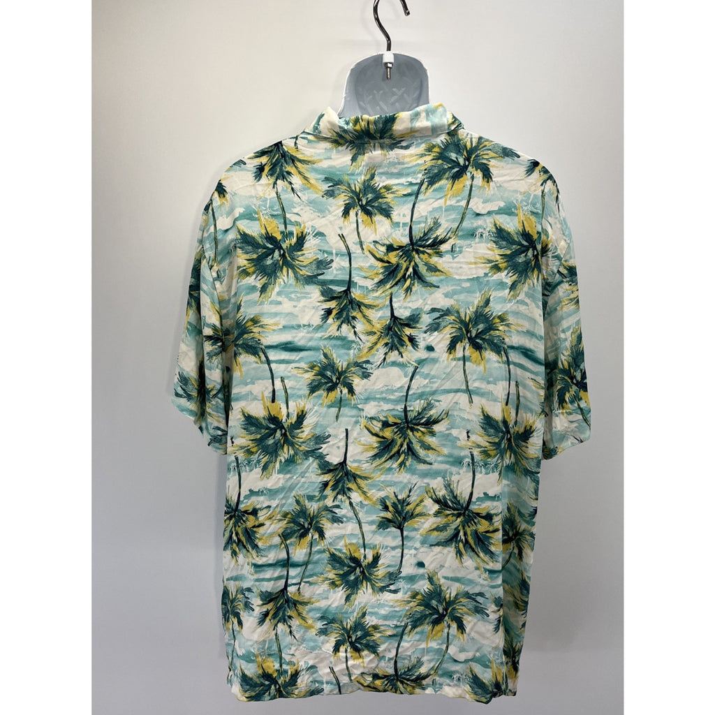 Hawaiian OLD NAVY Shirt Rayon Palm TREES mens NICE XL