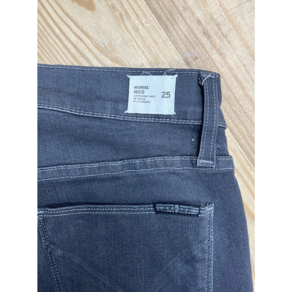 Hudson Size 25 Women Jeans Nico Mid Rise Super Skinny Gray Denim EUC