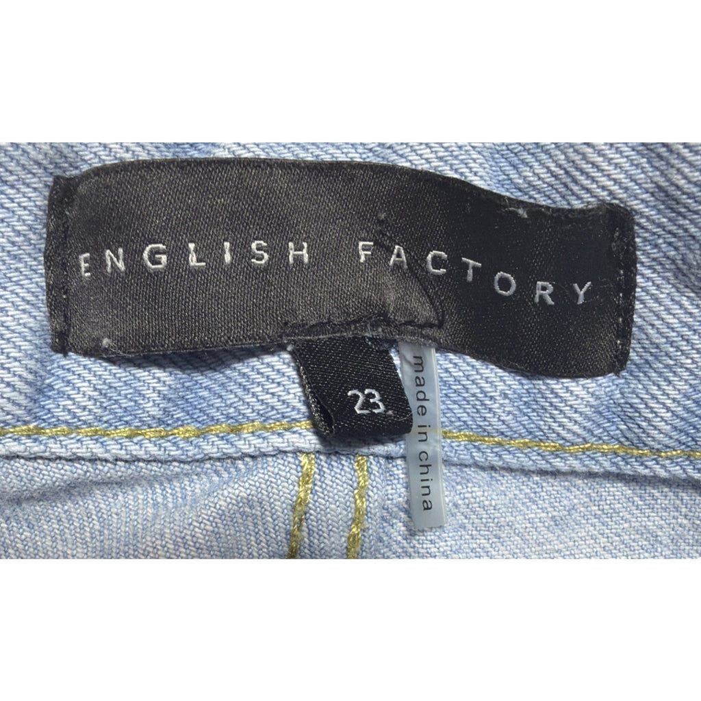 English Factory 23 High Rise Straight Distressed Cropped Women’s Jeans