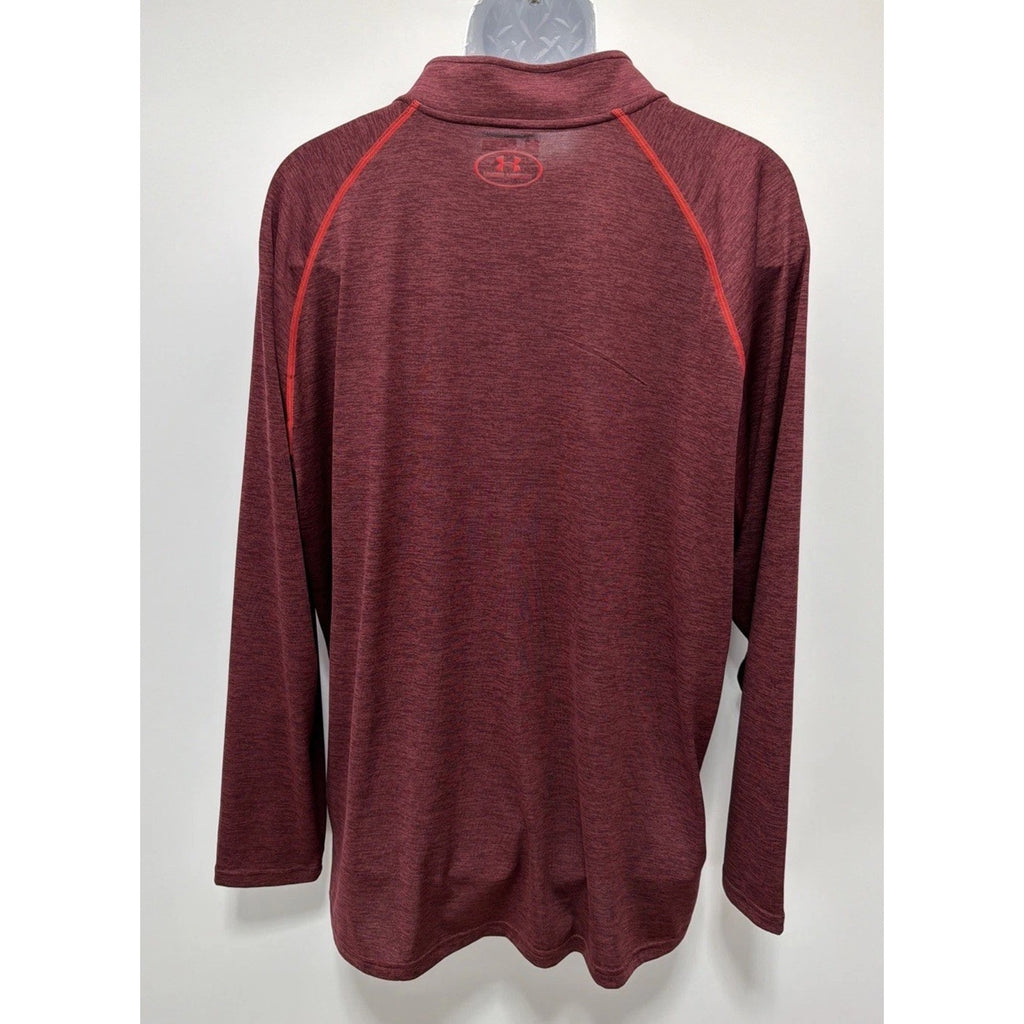 Under Armour 1/4 Zip Heat Gear Pullover XXL Men Red Polyester YGI Q4-181